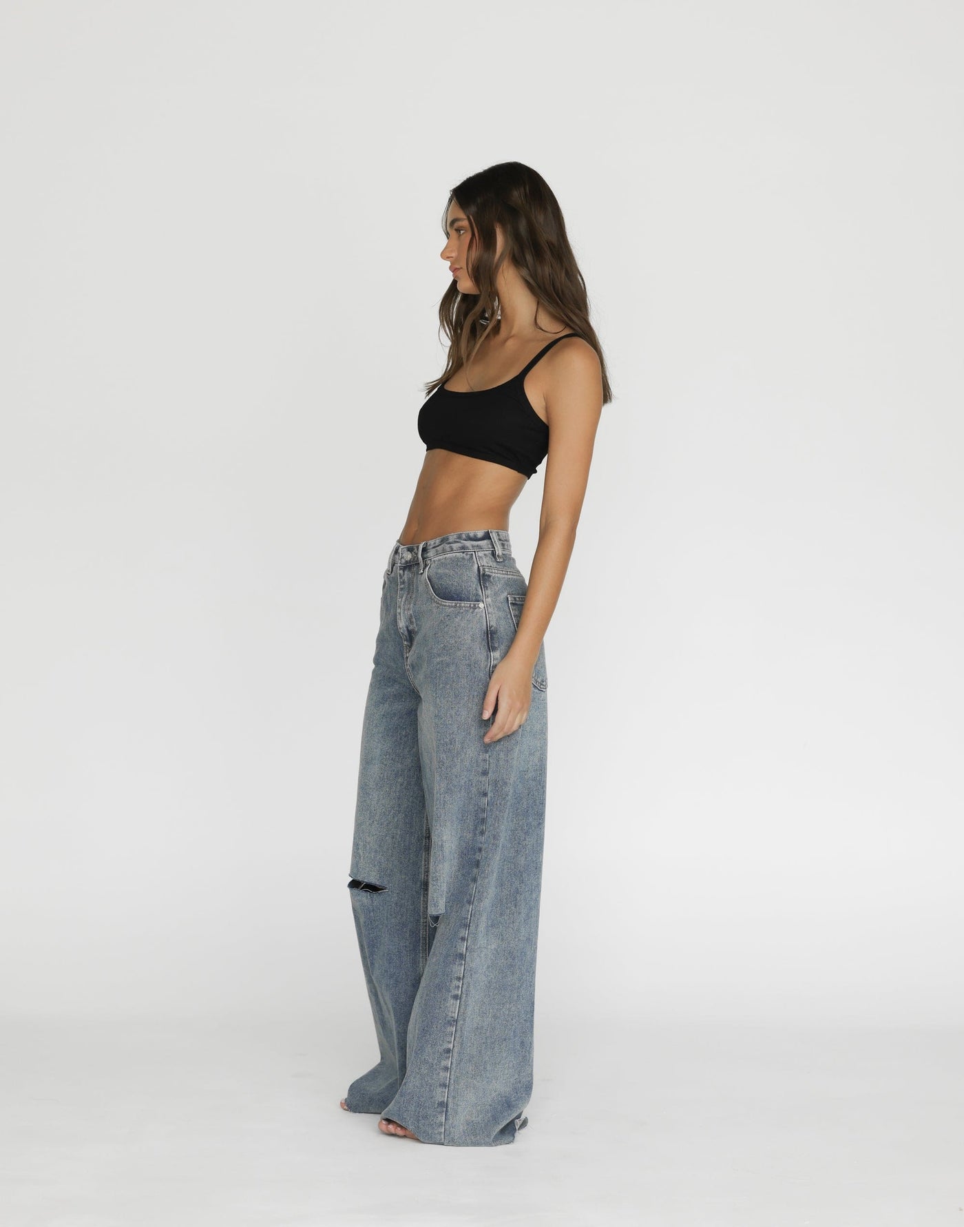 Jacob Jeans (Faded) | CHARCOAL Exclusive - Ripped Knee High Waisted Jean - Women's Pants - Charcoal Clothing