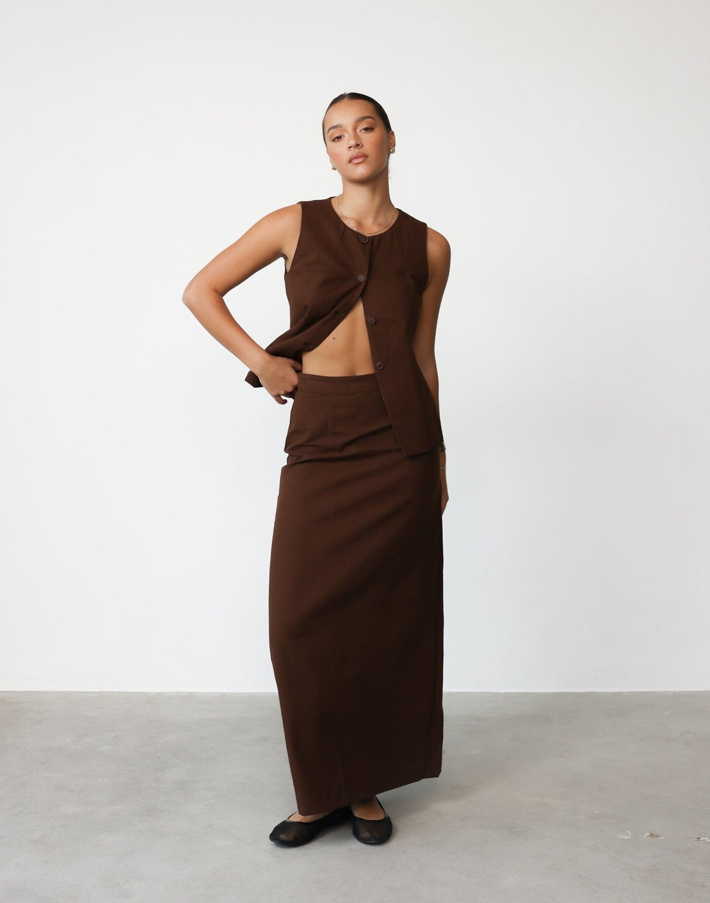 Kristen Maxi Skirt (Chocolate) | CHARCOAL Exclusive - - Women's Skirt - Charcoal Clothing