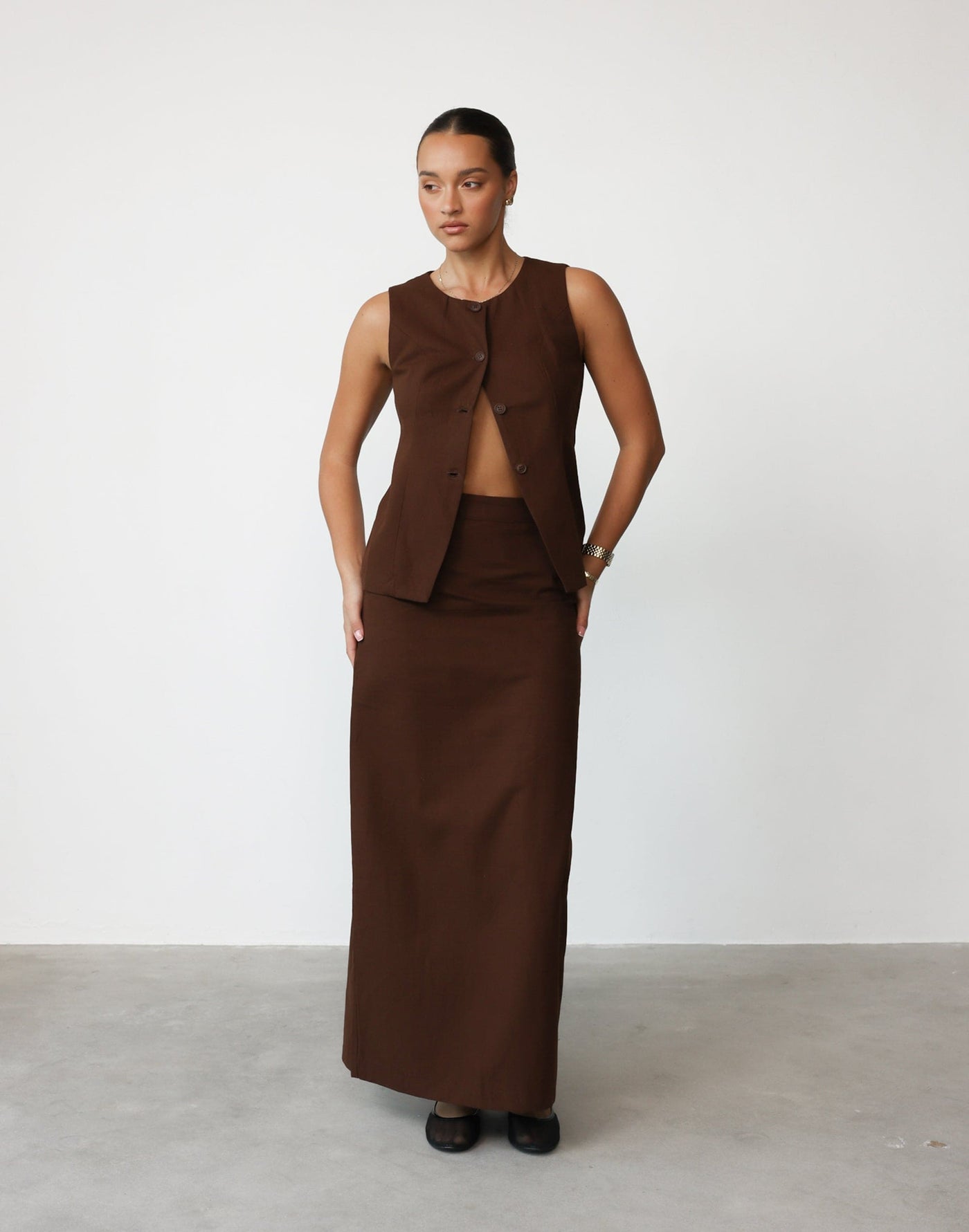 Kristen Maxi Skirt (Chocolate) | CHARCOAL Exclusive - - Women's Skirt - Charcoal Clothing