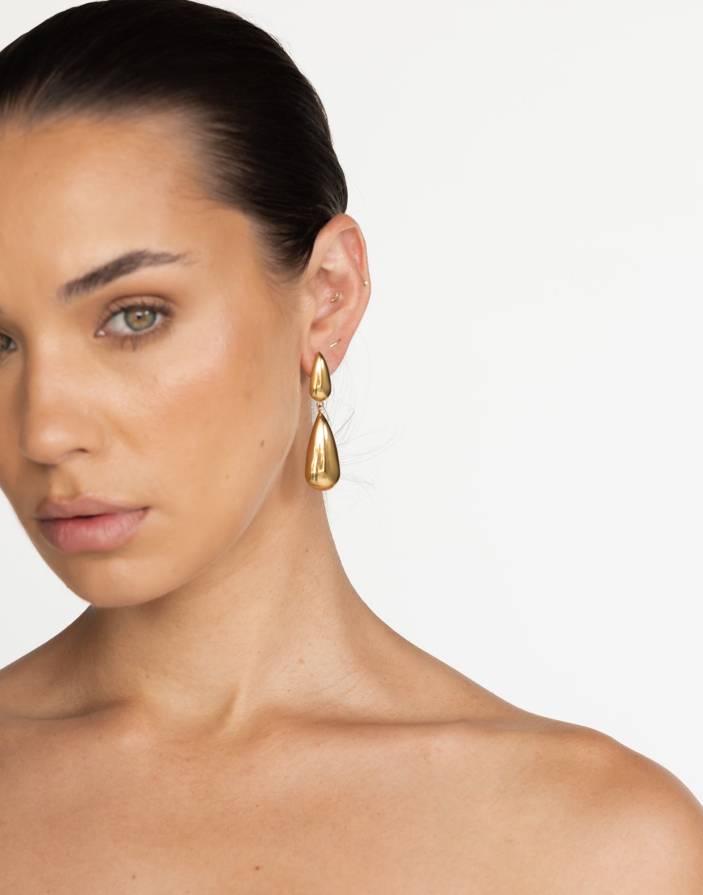 Allie Earrings (Gold) | Tear Drop Gold Earrings - Women's Accessories - Charcoal Clothing