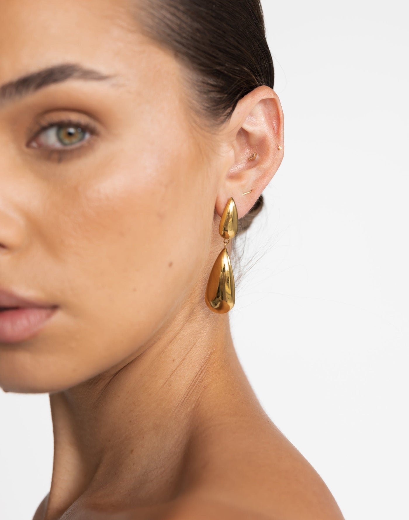 Allie Earrings (Gold) | Tear Drop Gold Earrings - Women's Accessories - Charcoal Clothing