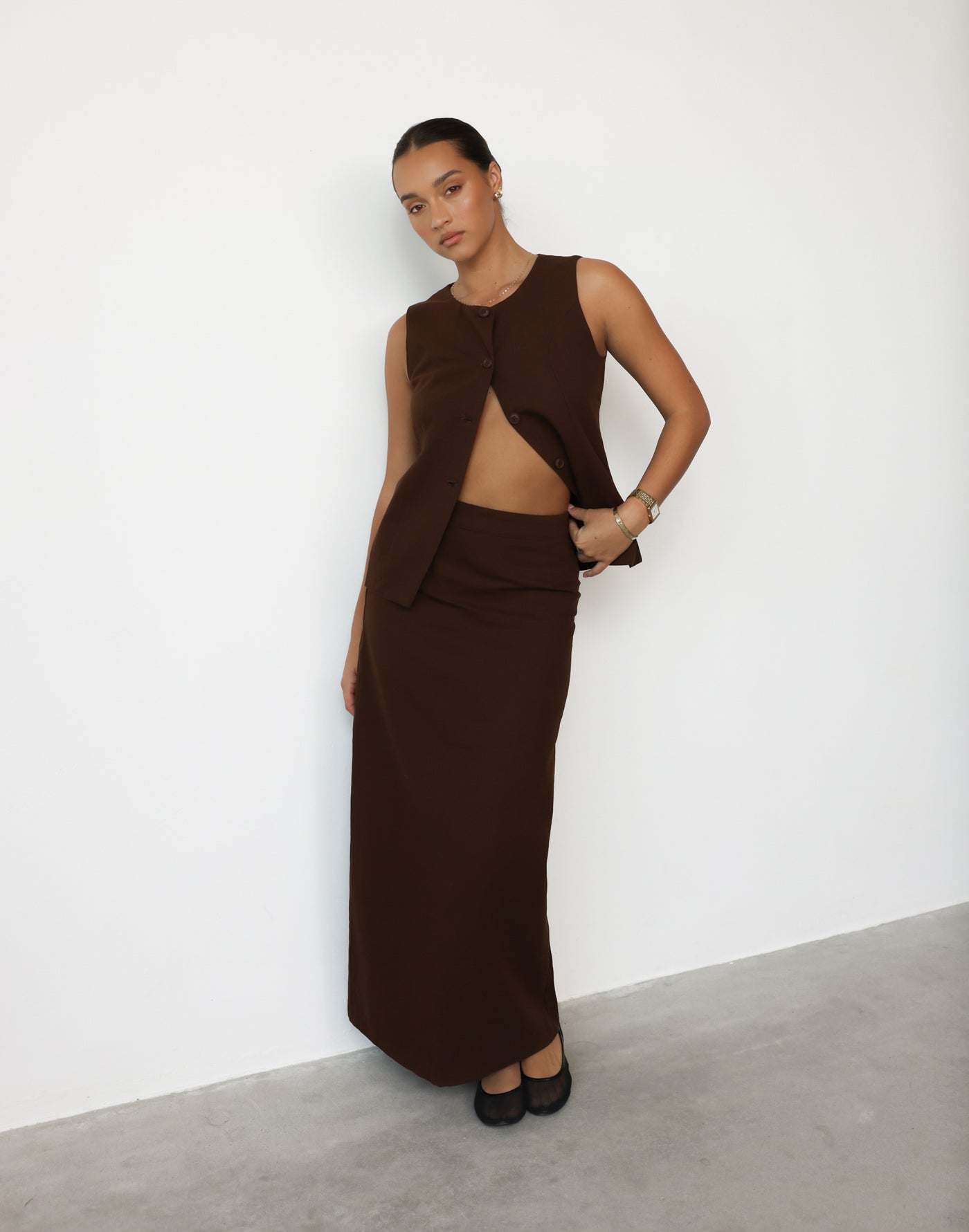 Kristen Maxi Skirt (Chocolate) | CHARCOAL Exclusive - - Women's Skirt - Charcoal Clothing