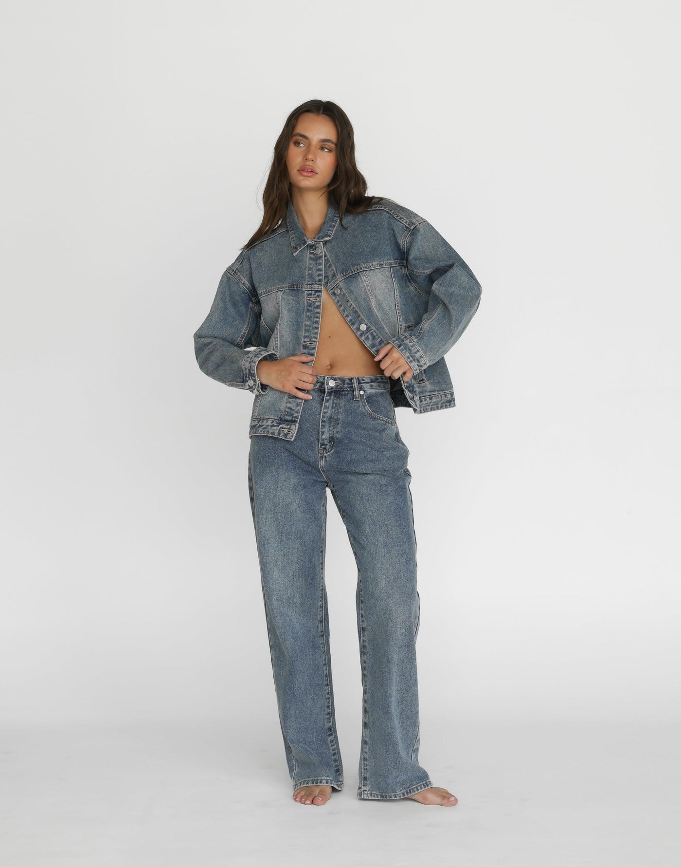 Cole Jeans (Faded) | CHARCOAL Exclusive - High Rise Mom Style Jean - Women's Pants - Charcoal Clothing