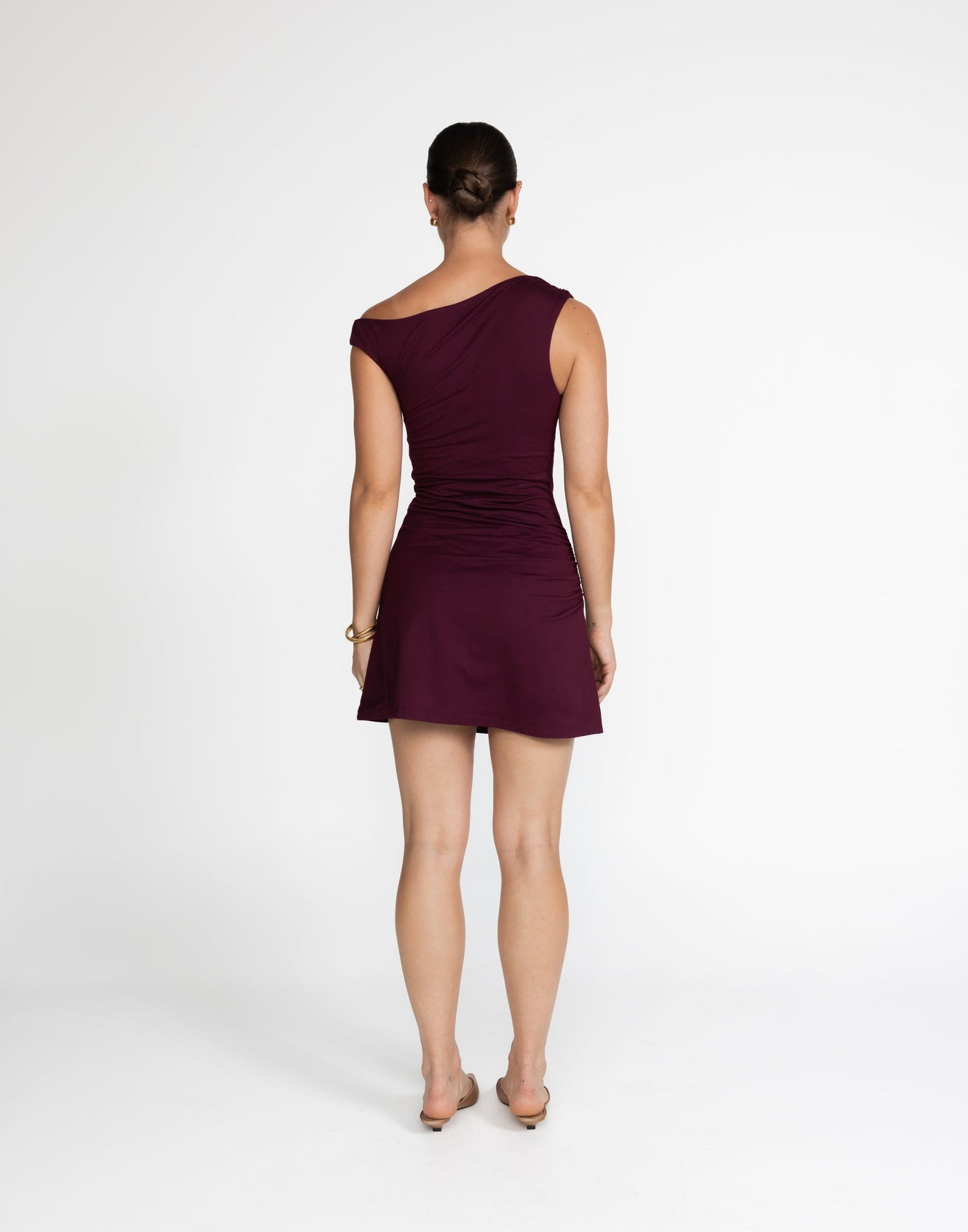 Lulu Mini Dress (Plum) | CHARCOAL Exclusive - Bodycon Off Shoulder Mini - Women's Dress - Charcoal Clothing