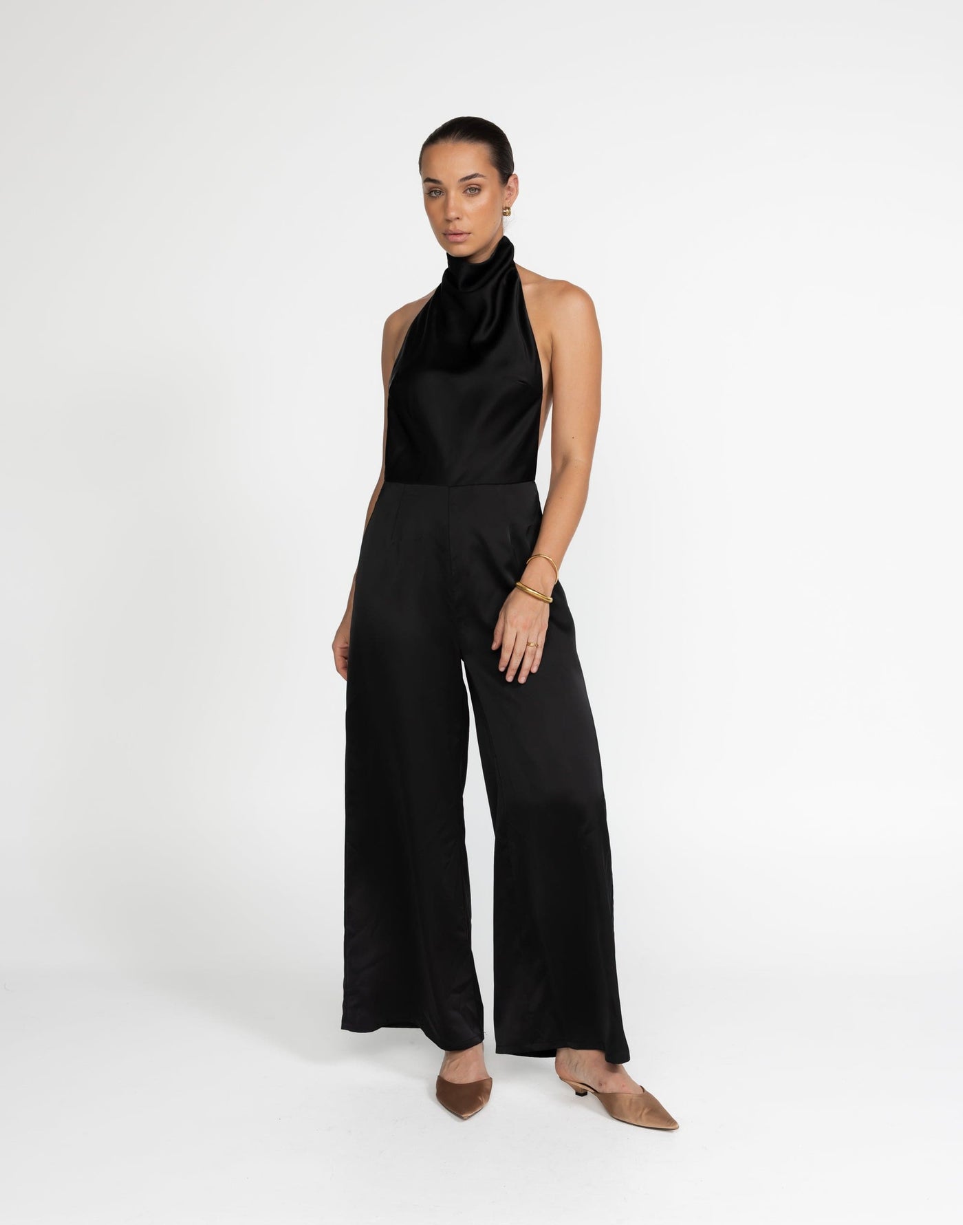 Clara Jumpsuit (Black) | CHARCOAL Exclusive - Low Open Back - Women's Jumpsuit - Charcoal Clothing