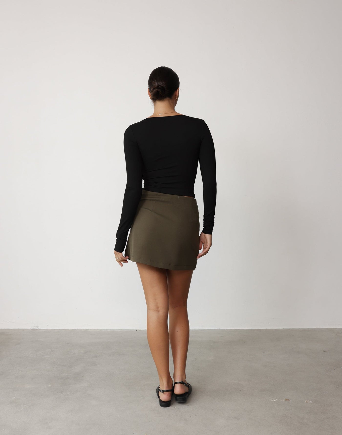 Kamala Mini Skirt (Moss) - Wrap Around Cargo Mini Skirt - Women's Skirt - Charcoal Clothing