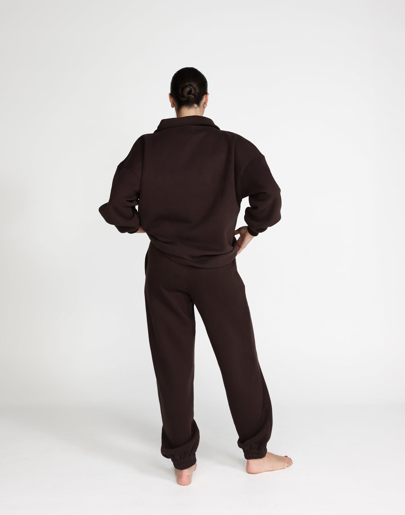 Jamie Tracksuit Pants (Chocolate) | CHARCOAL Exclusive - Cuffed Fleece Lined Sweatpants - Women's Pants - Charcoal Clothing