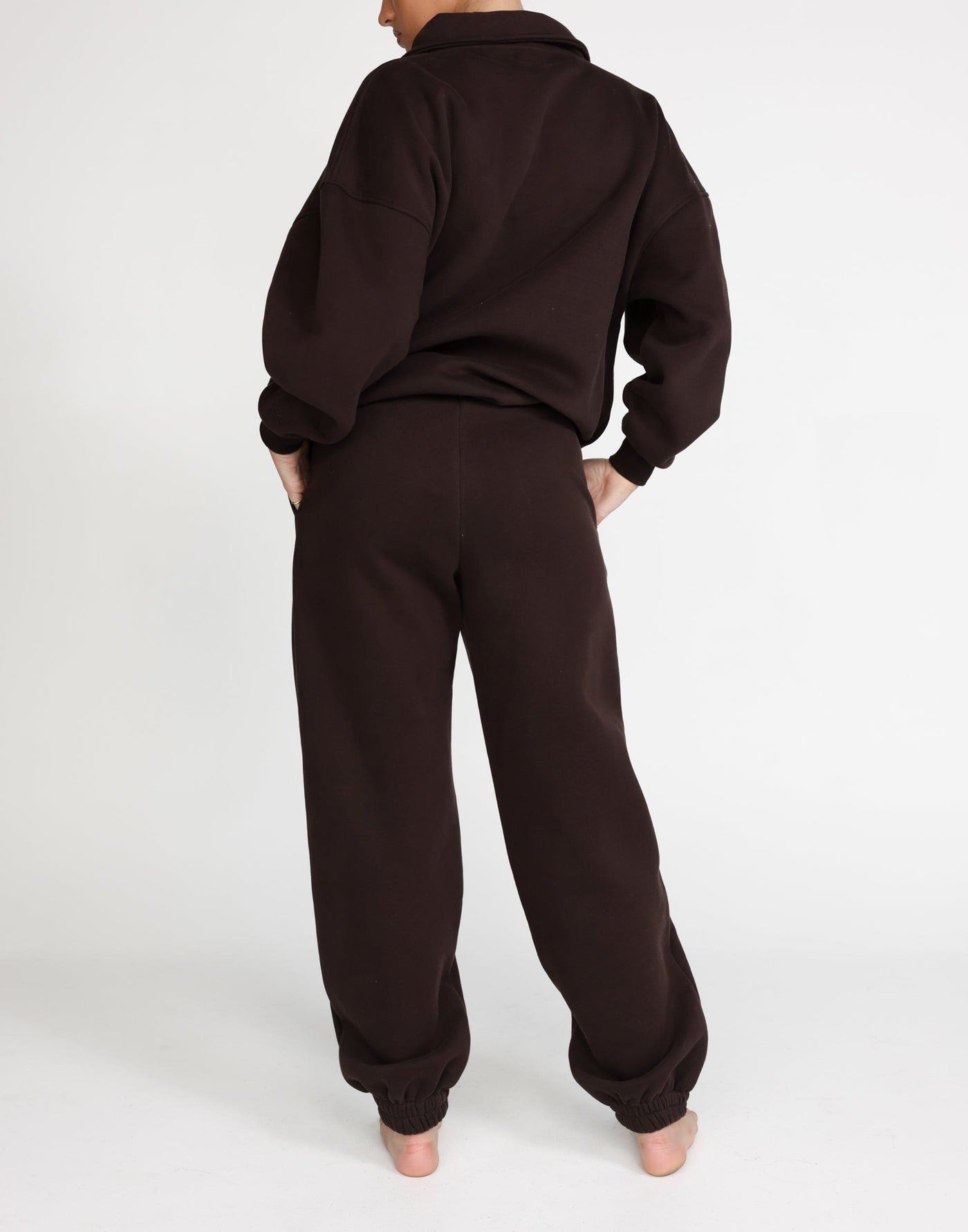 Jamie Tracksuit Pants (Chocolate) | CHARCOAL Exclusive - Cuffed Fleece Lined Sweatpants - Women's Pants - Charcoal Clothing