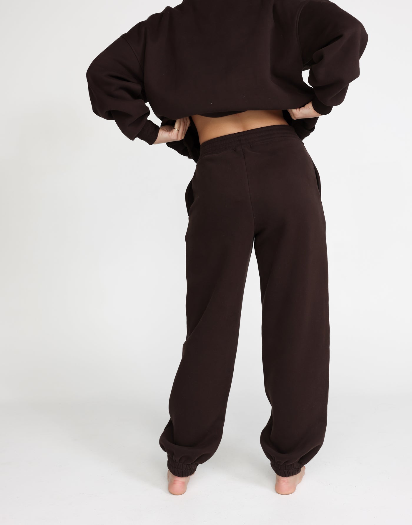 Jamie Tracksuit Pants (Chocolate) | CHARCOAL Exclusive - Cuffed Fleece Lined Sweatpants - Women's Pants - Charcoal Clothing