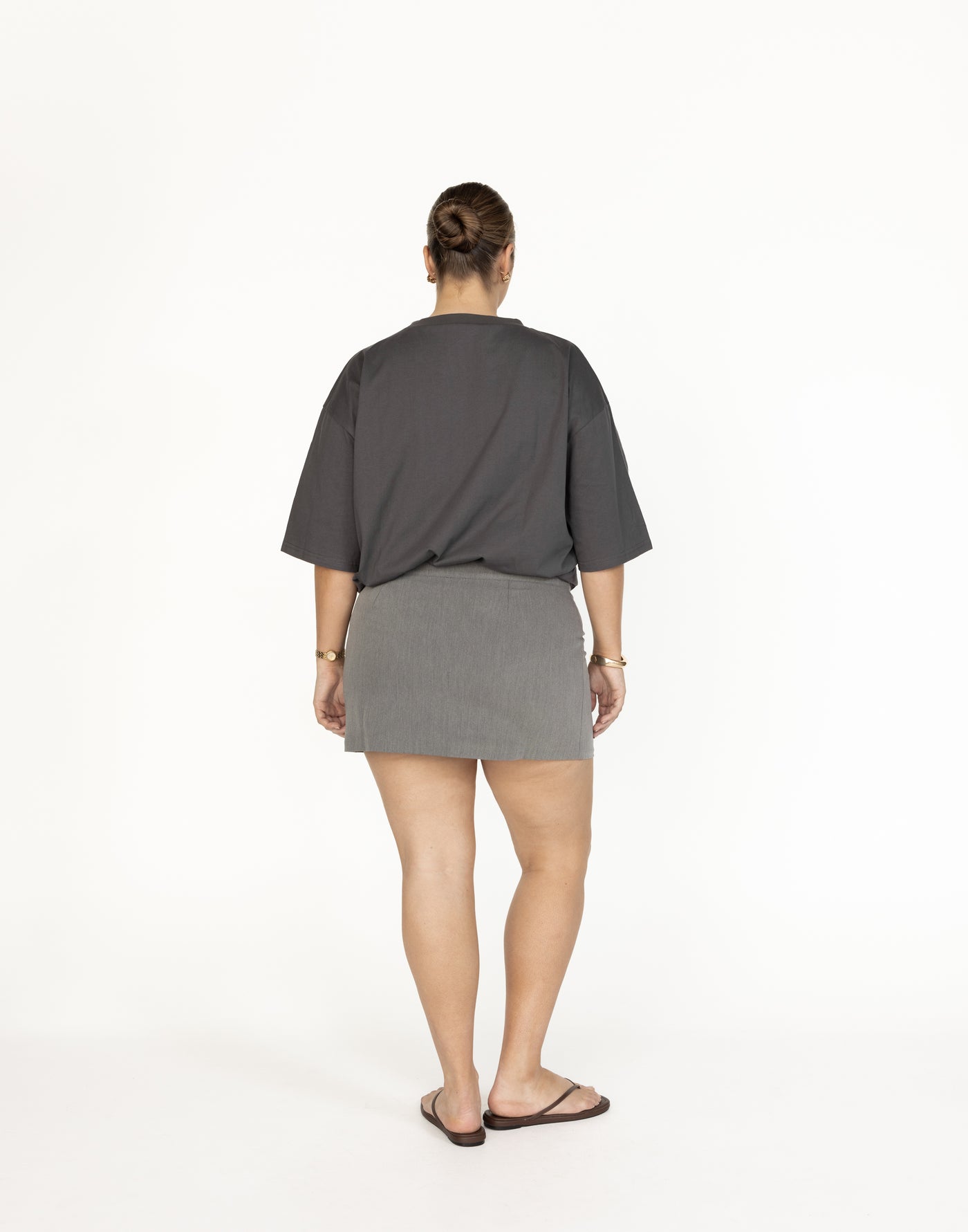 Ashwood Mini Skirt (Grey) - Mid-Rise Mini Skirt - Women's Skirt - Charcoal Clothing