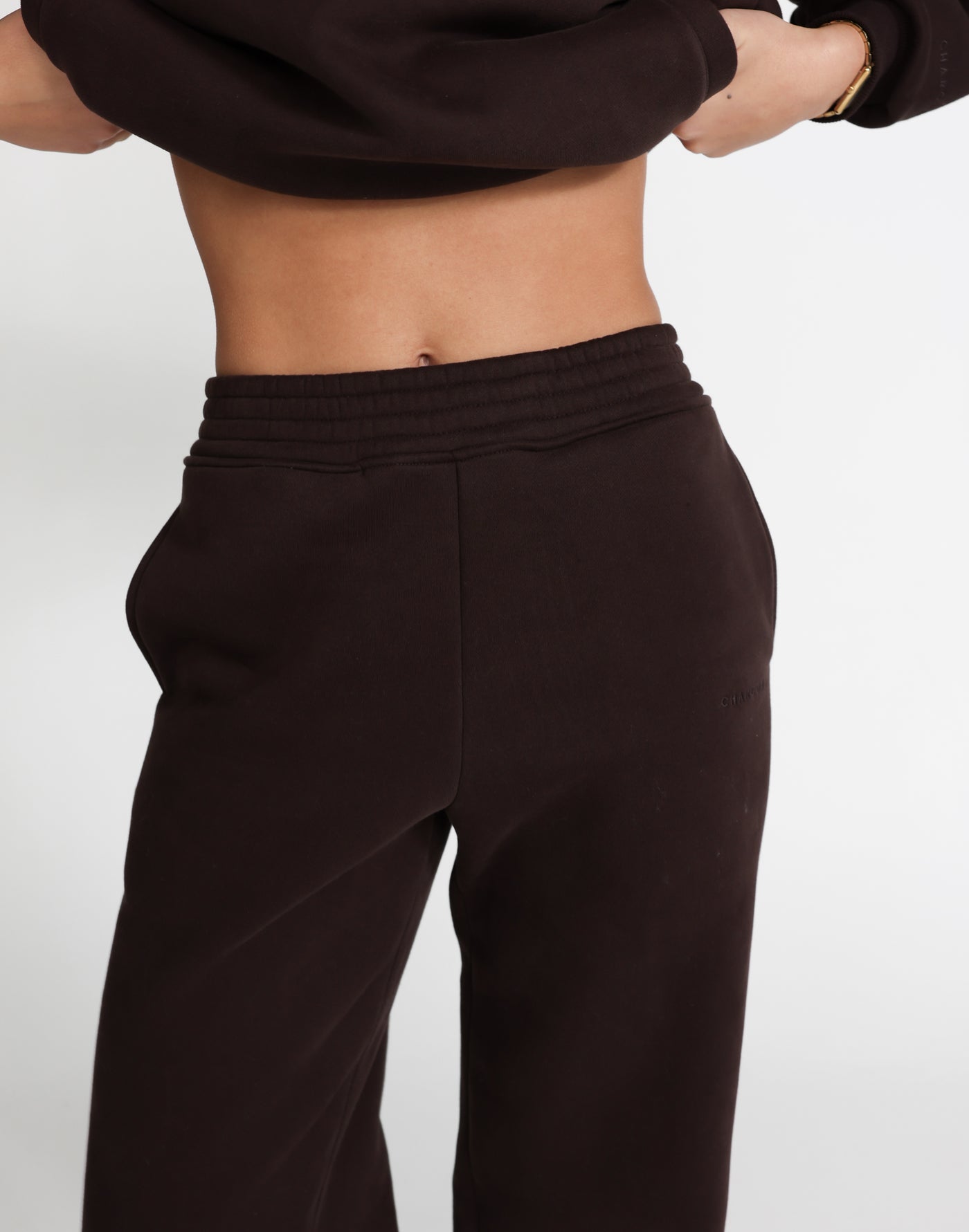 Jamie Tracksuit Pants (Chocolate) | CHARCOAL Exclusive - Cuffed Fleece Lined Sweatpants - Women's Pants - Charcoal Clothing