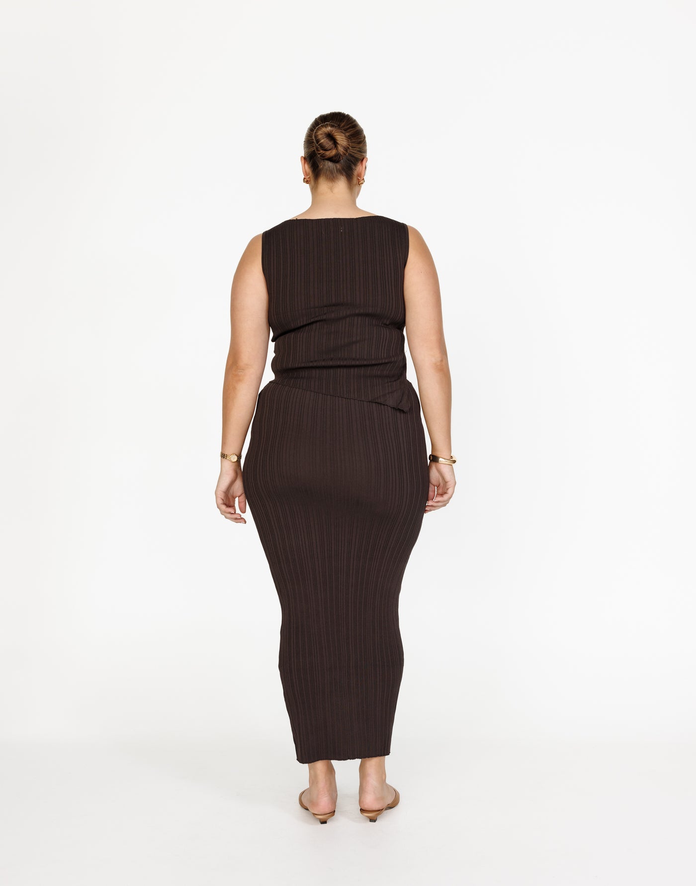 Kienna Maxi Skirt (Chocolate) | Charcoal Exclusive - Ribbed Maxi Skirt - Women's Skirt - Charcoal Clothing