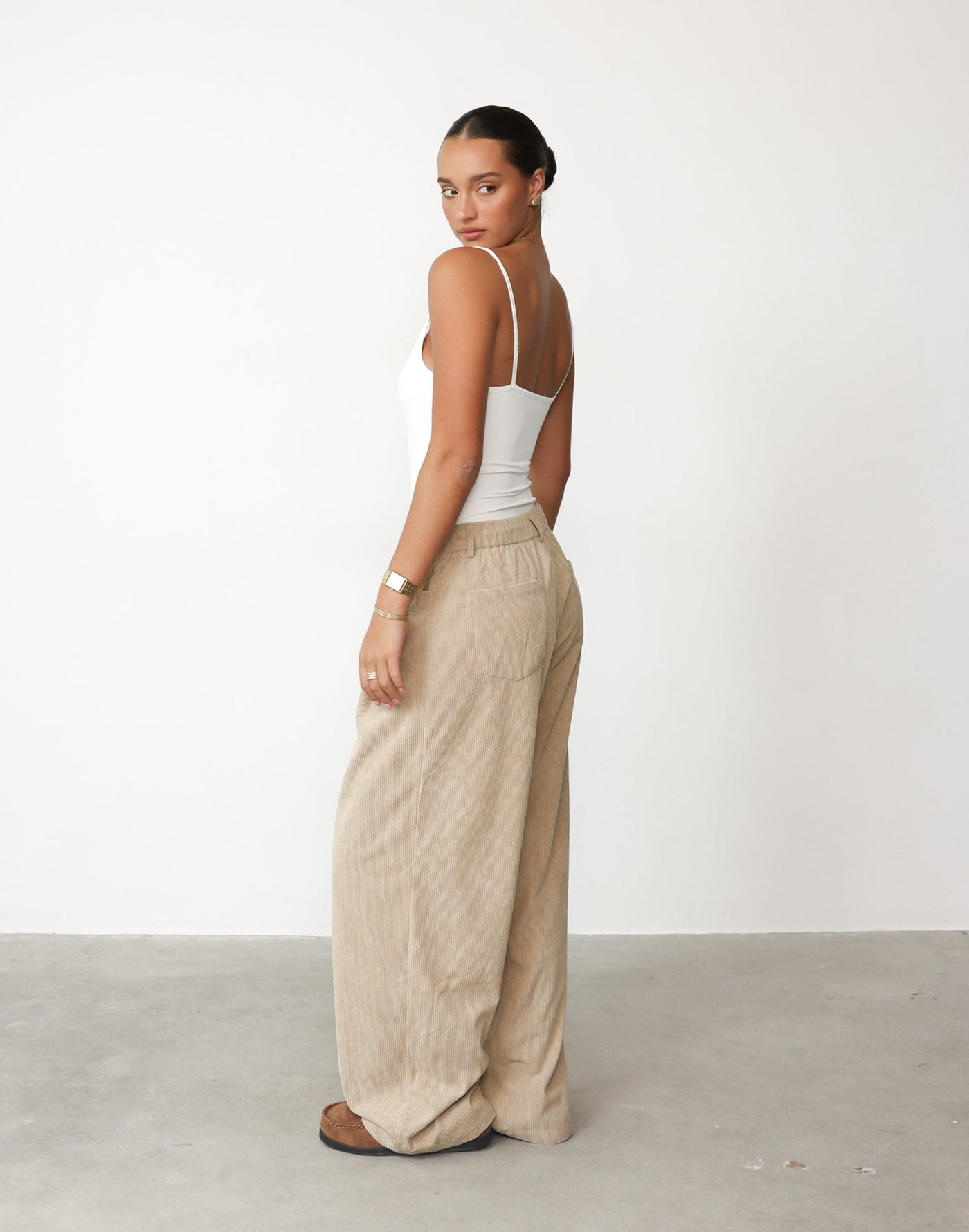 Slouched Tie Up Pant (Latte) - By Lioness - - Women's Pants - Charcoal Clothing