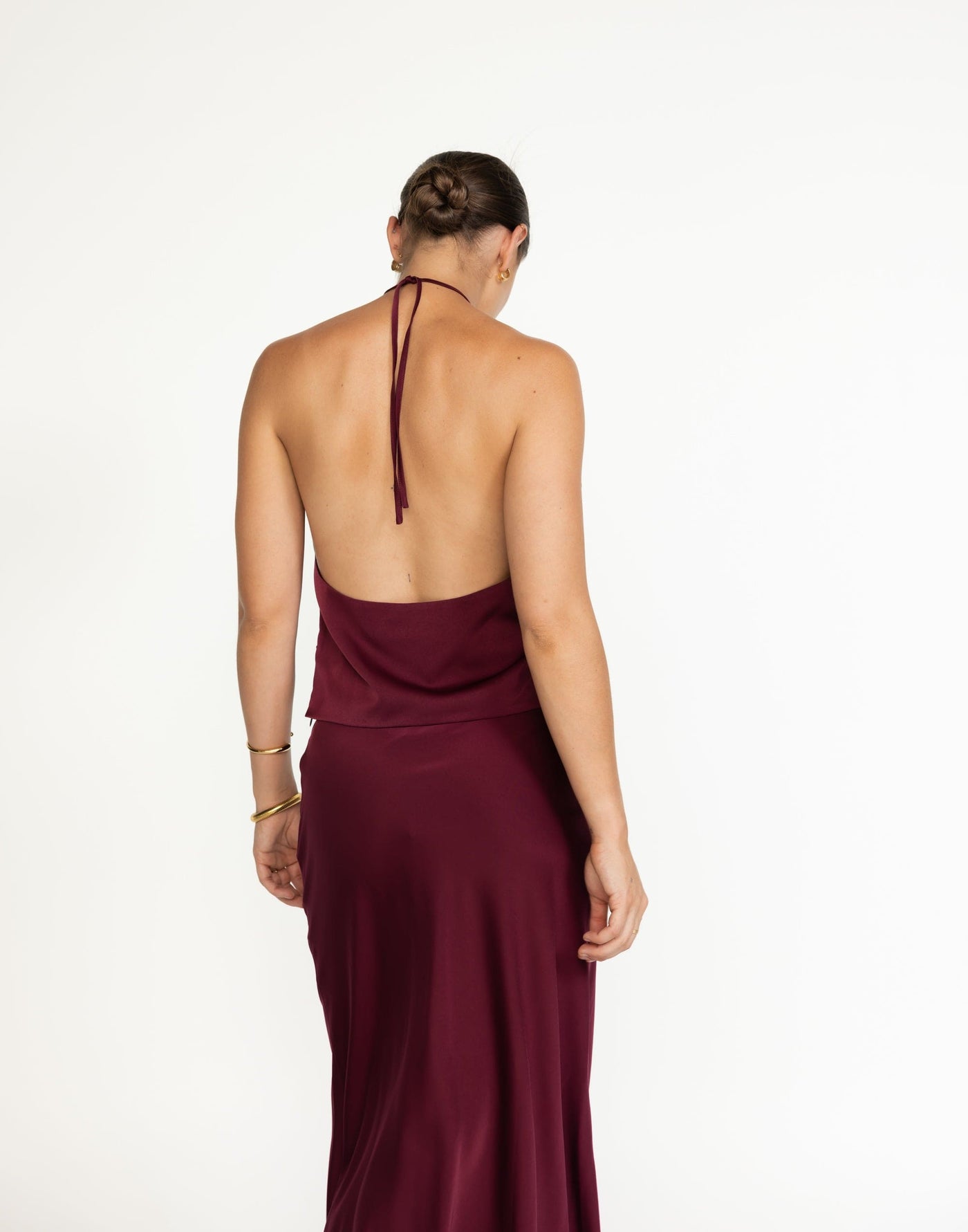 Cabaret Top (Plum) | CHARCOAL Exclusive - Halter Red Top - Women's Top - Charcoal Clothing