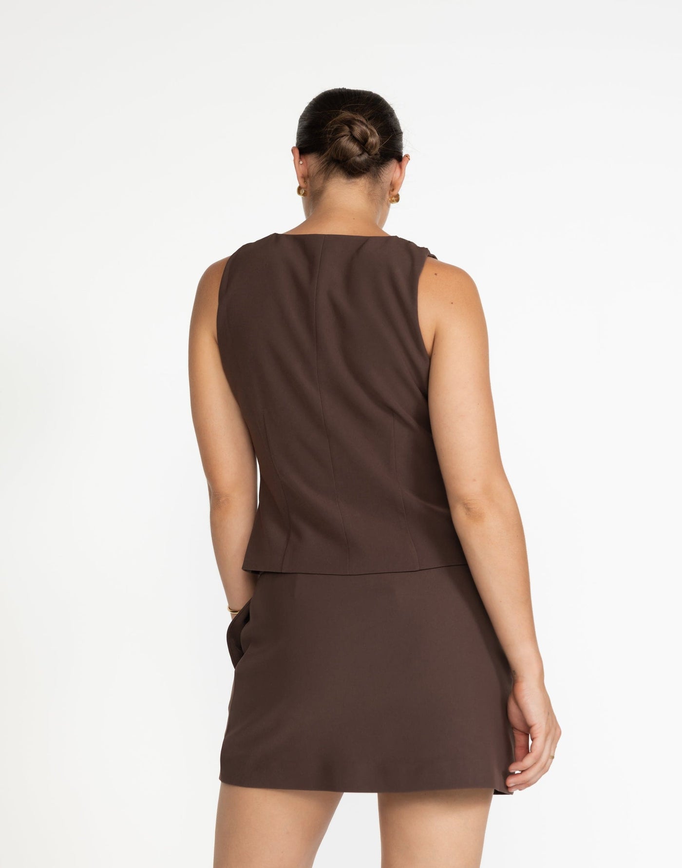 Brooks Vest (Cocoa) | CHARCOAL Exclusive - Brown Vest Top - Women's Top - Charcoal Clothing