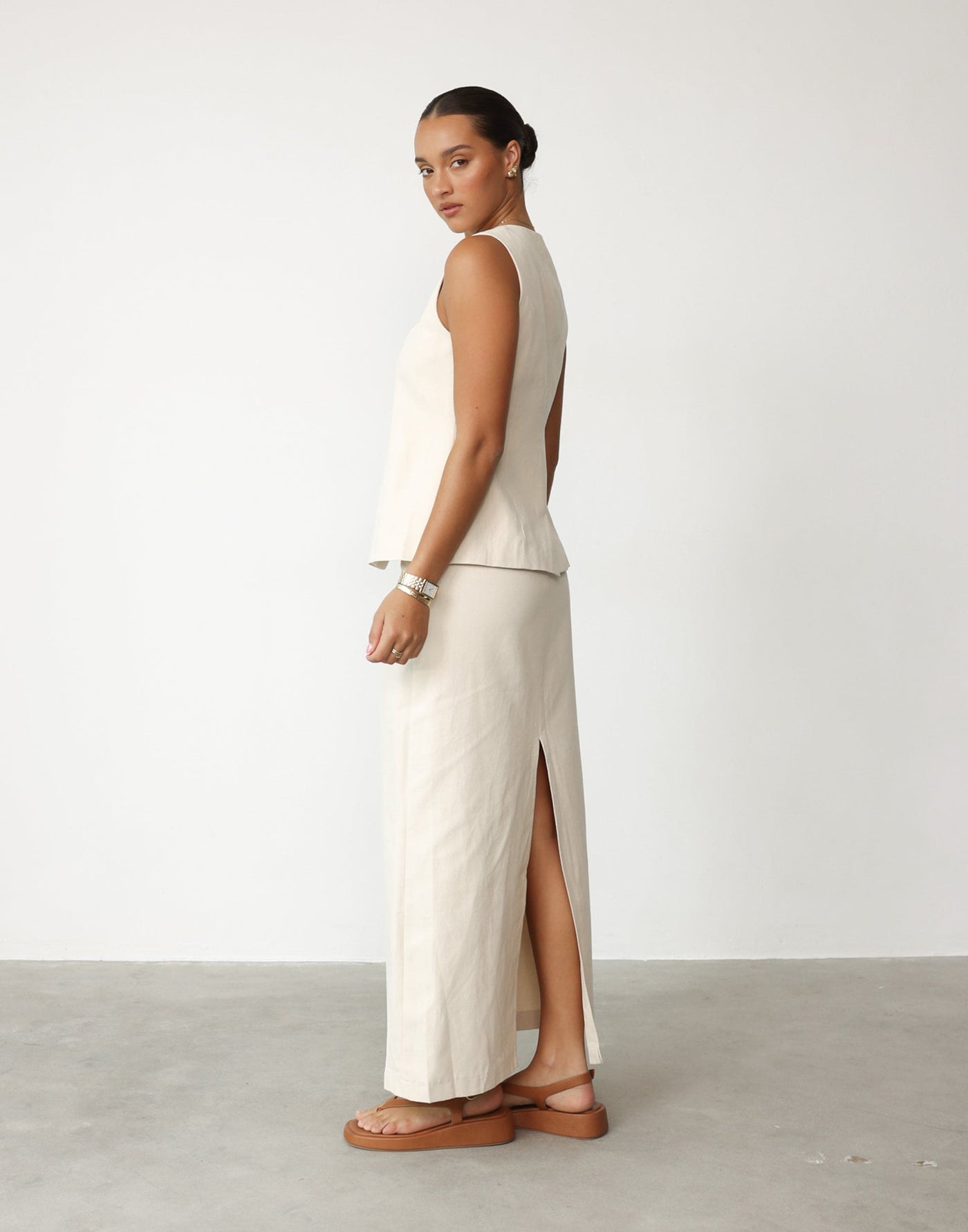 Kristen Maxi Skirt (Oat) | CHARCOAL Exclusive - - Women's Skirt - Charcoal Clothing