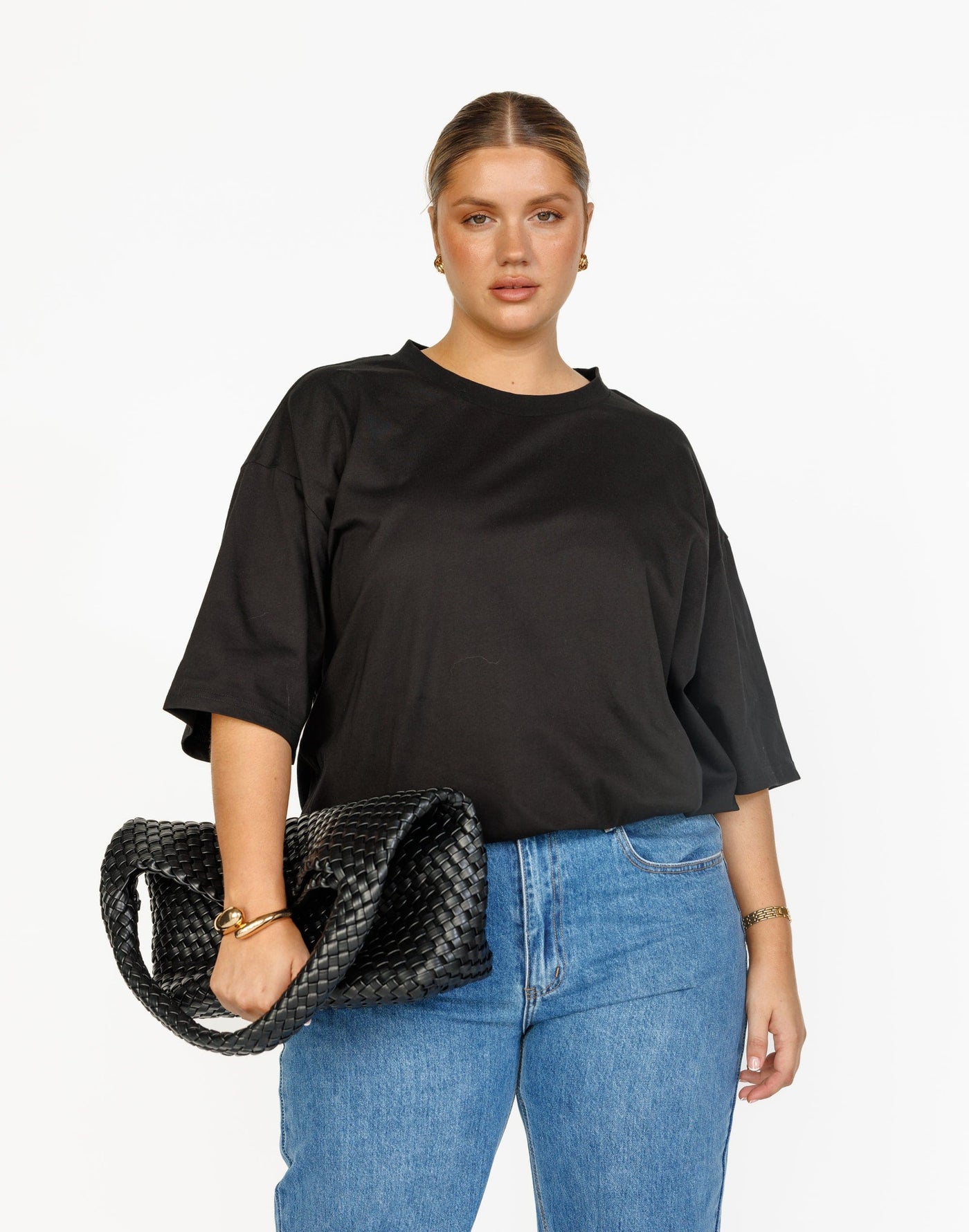 Luca Oversized Tee (Black) | CHARCOAL Exclusive - Oversized Crew Neckline T-Shirt - Women's Top - Charcoal Clothing