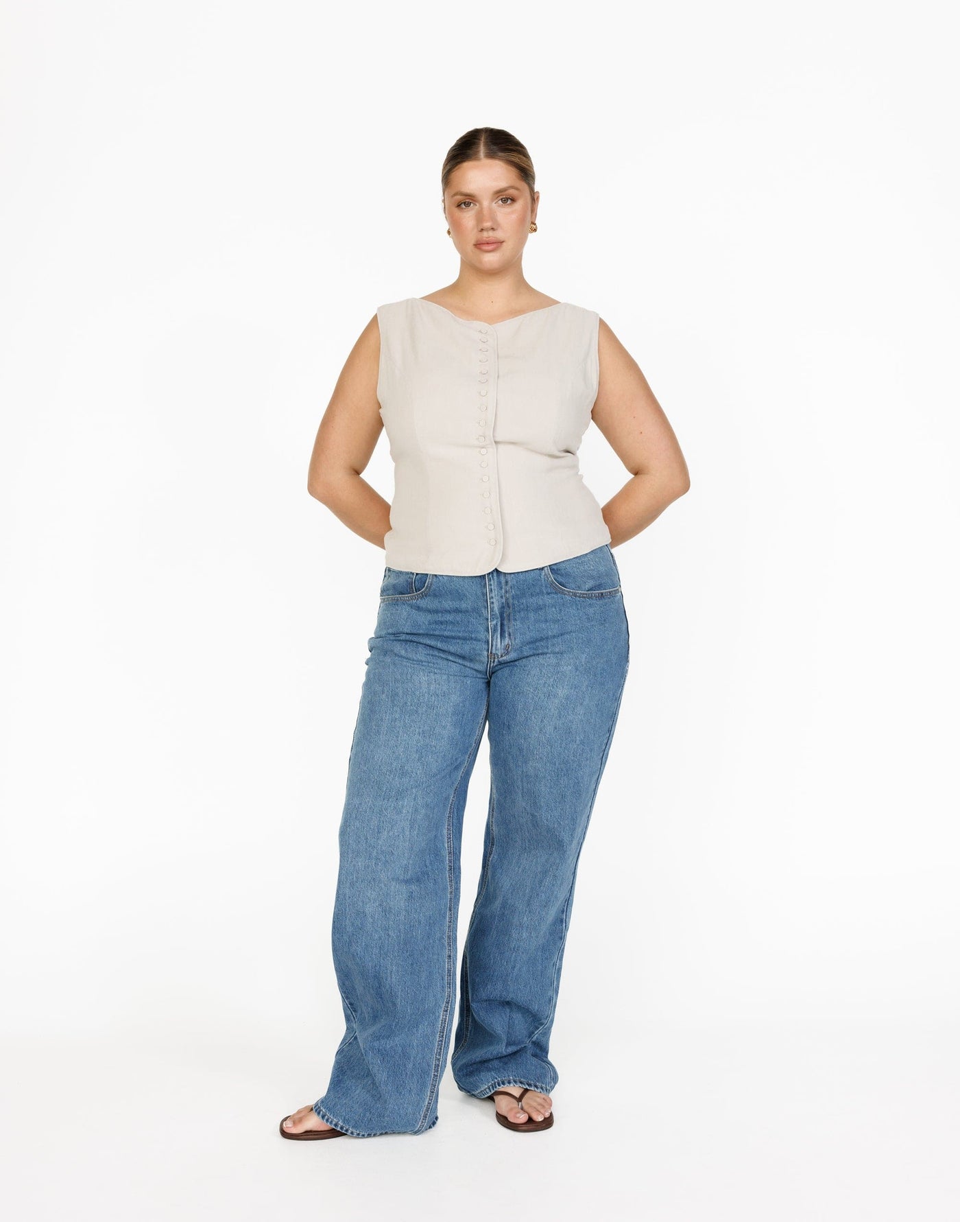 Easton Jeans (Mid Wash) - Mid Wash Denim Low Rise Jeans - Women's Pants - Charcoal Clothing