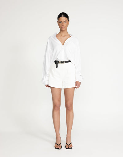 Mckenzie Linen Shirt (White) - Long Sleeve Button Up Shirt - Women's Shirt - Charcoal Clothing