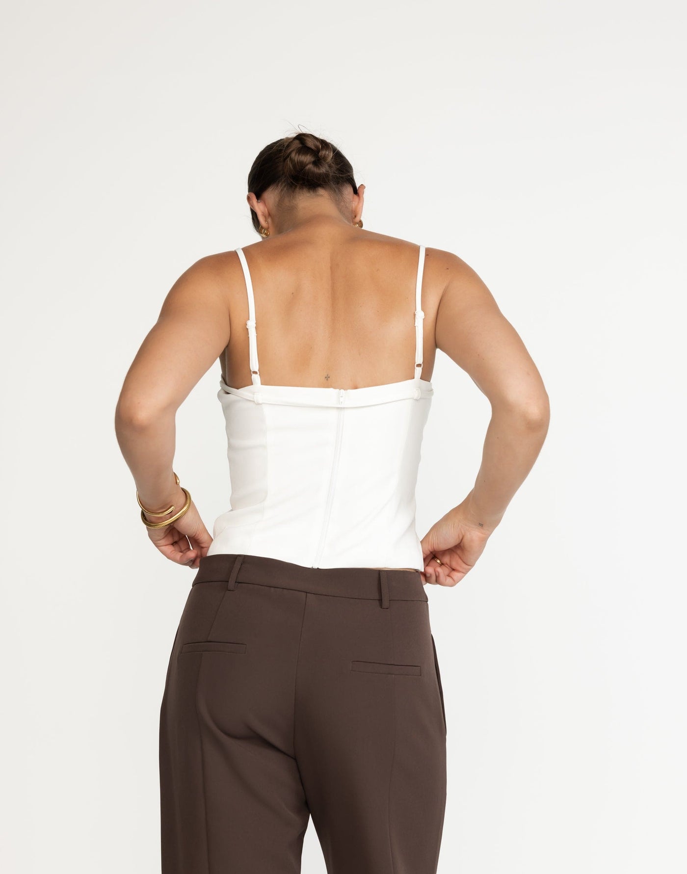 Milly Corset (White) | CHARCOAL Exclusive - Adjustable Corset Top - Women's Top - Charcoal Clothing