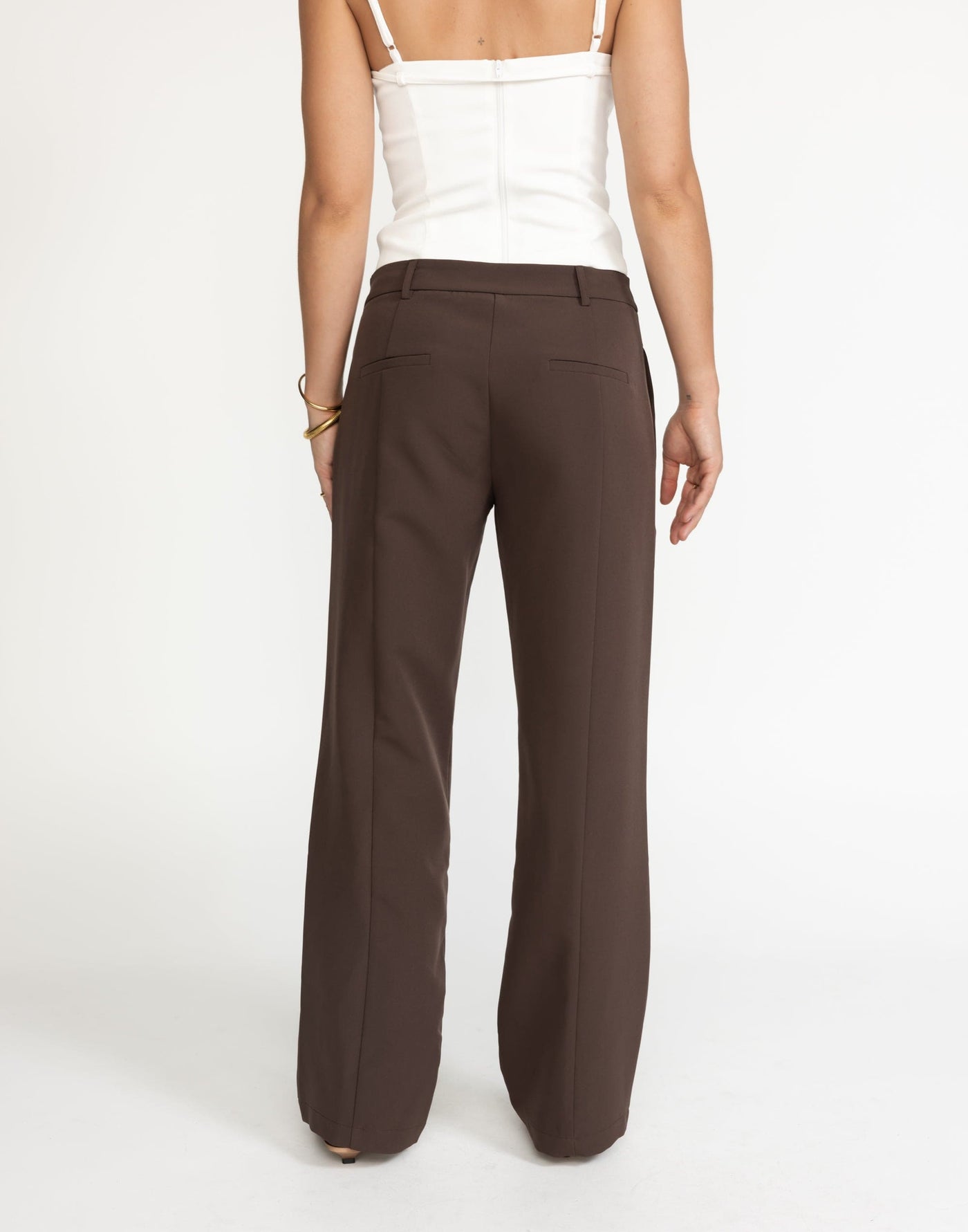 Crawford Pants (Chocolate) | CHARCOAL Exclusive - Low Rise Brown Pant - Women's Pants - Charcoal Clothing