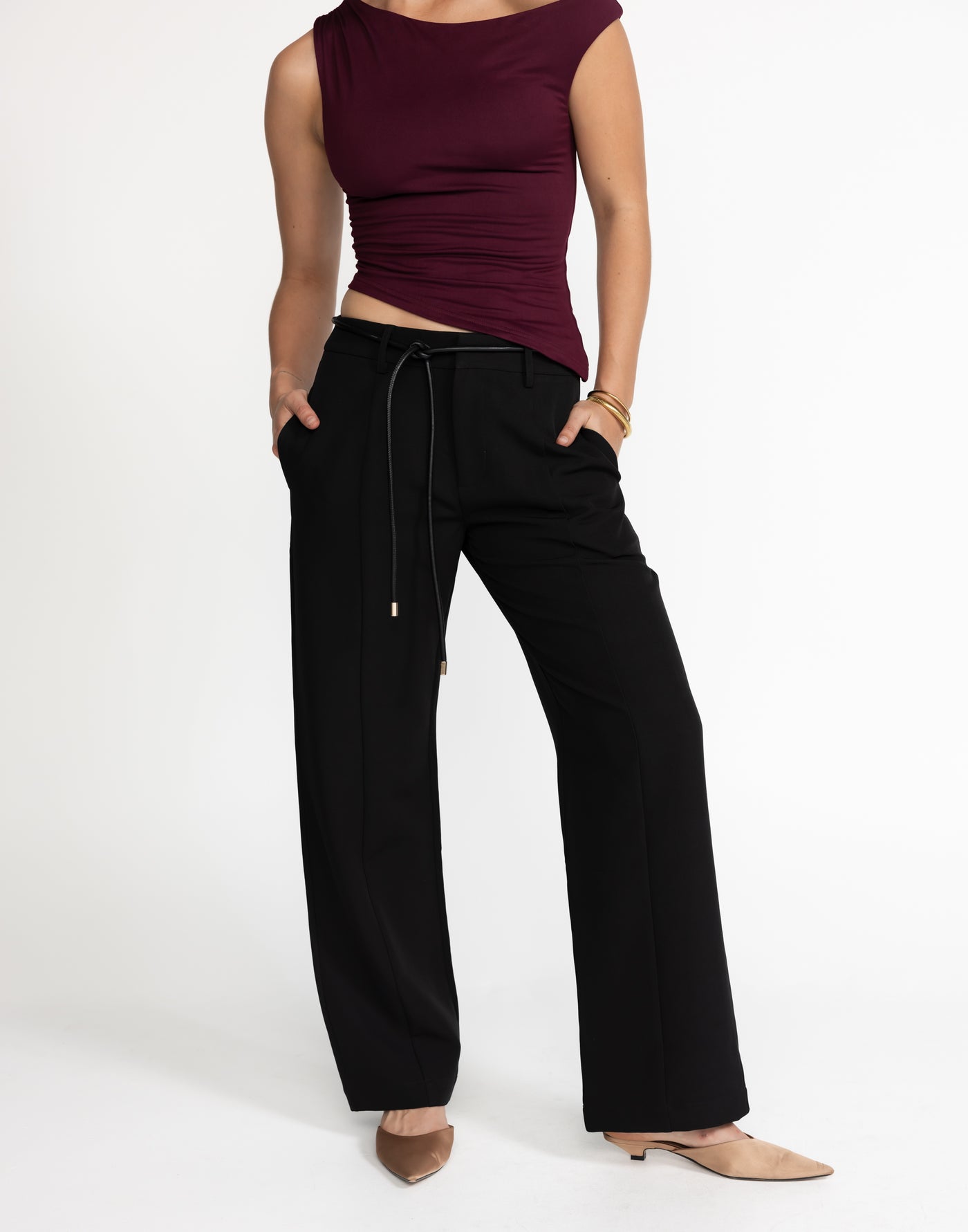 Crawford Pants (Black) | CHARCOAL Exclusive - Low Rise Pants - Women's Pants - Charcoal Clothing