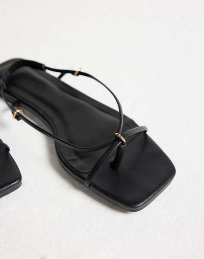 Fleta Flats (Black) - By Billini - Open Toe Slingback Flats - Women's Shoes - Charcoal Clothing