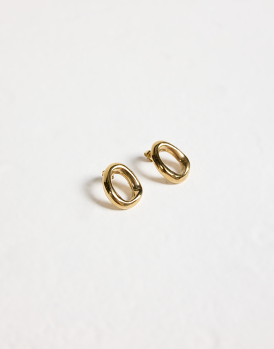 Rada Earrings (Gold) - Circular Design Gold Earrings - Women's Accessories - Charcoal Clothing