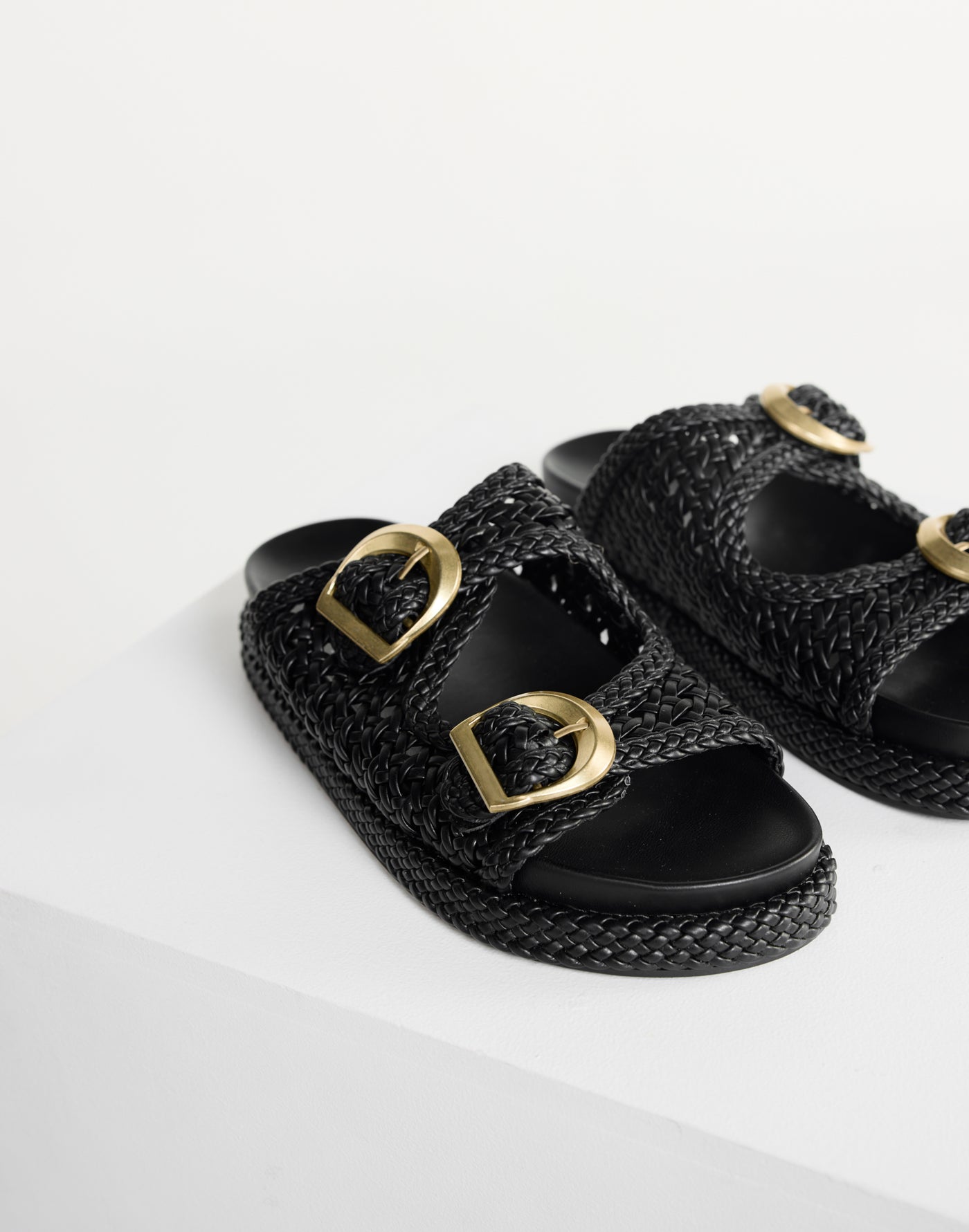 Gisella Slides (Black) - By Billini - Open toe twin strap sandals - Women's Shoes - Charcoal Clothing