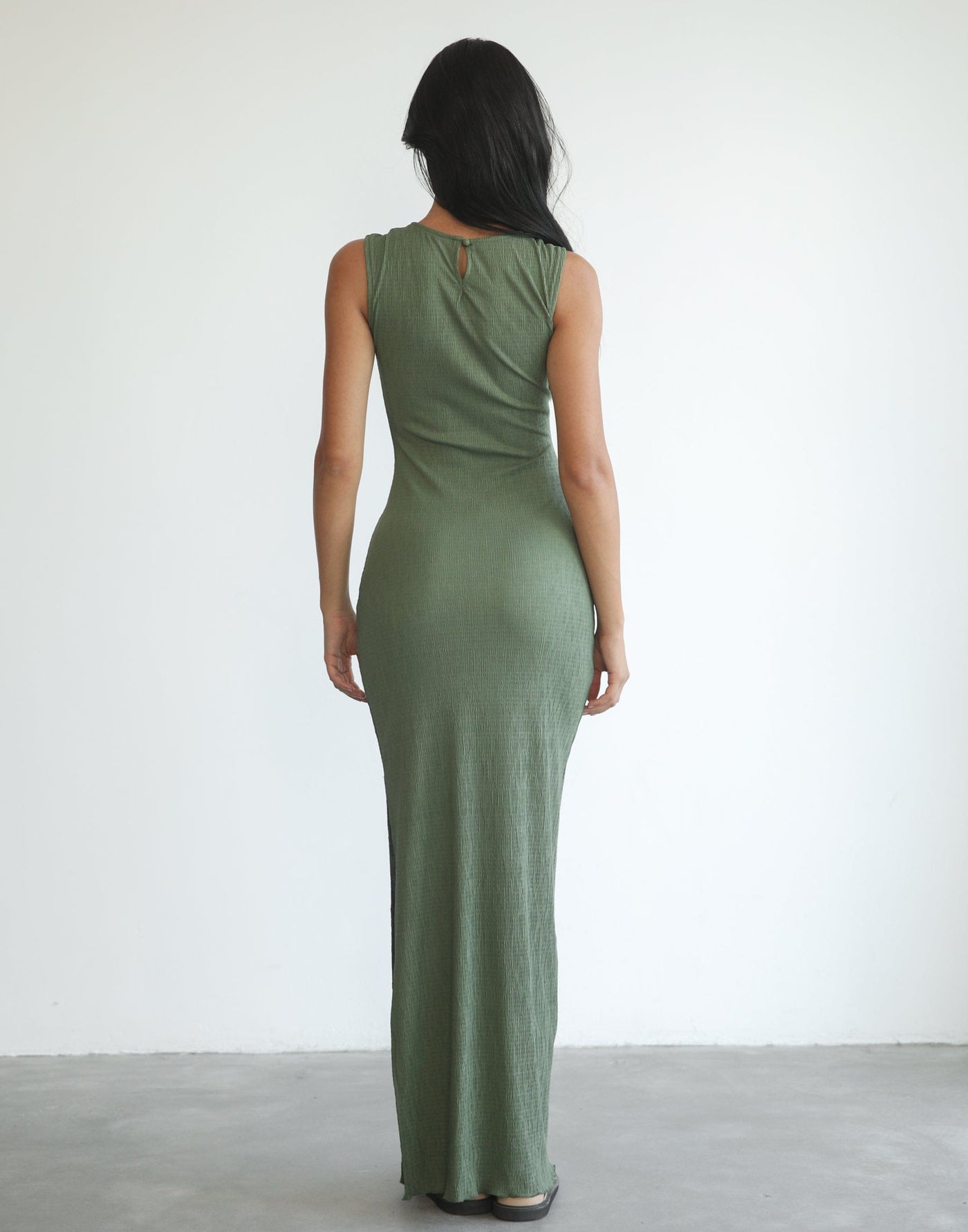 As It Was Maxi Dress (Olive) - Olive Textured Maxi Dress – CHARCOAL