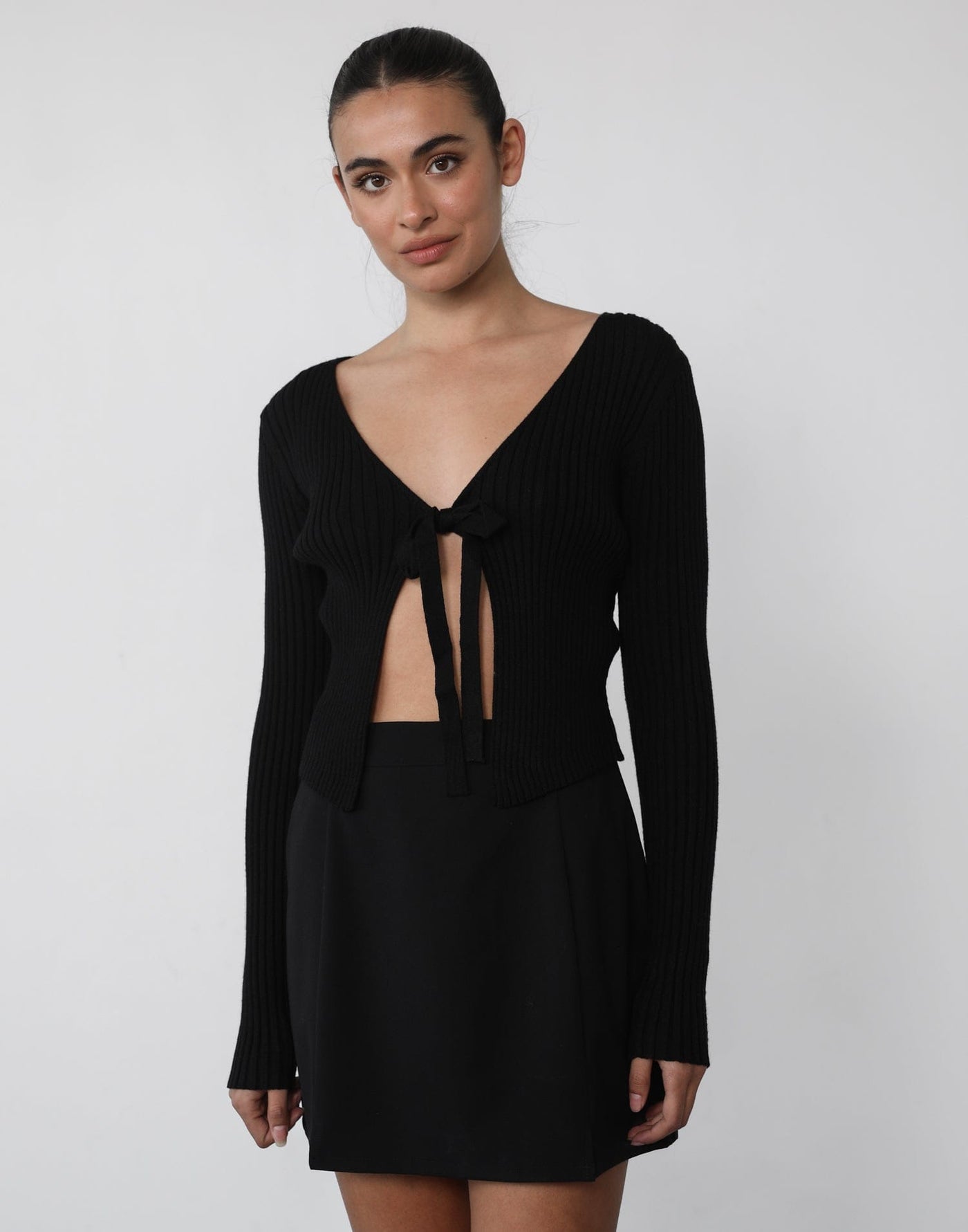 Clara Long Sleeve Top (Black) - Black Long Sleeve Top - Women's Dress - Charcoal Clothing