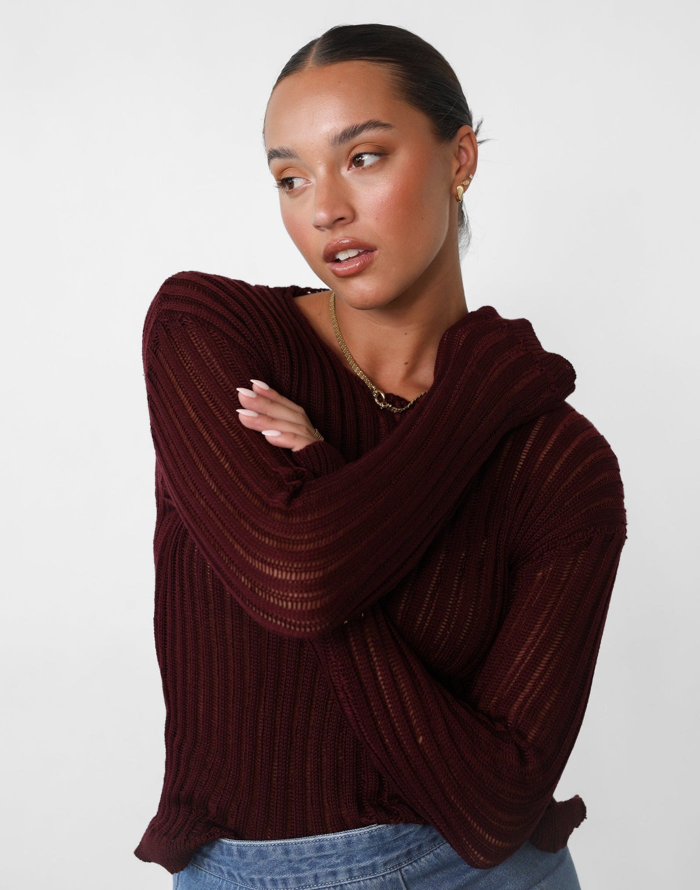 Ruby Long Sleeve Top (Plum) - Long Sleeve Knit Top – CHARCOAL