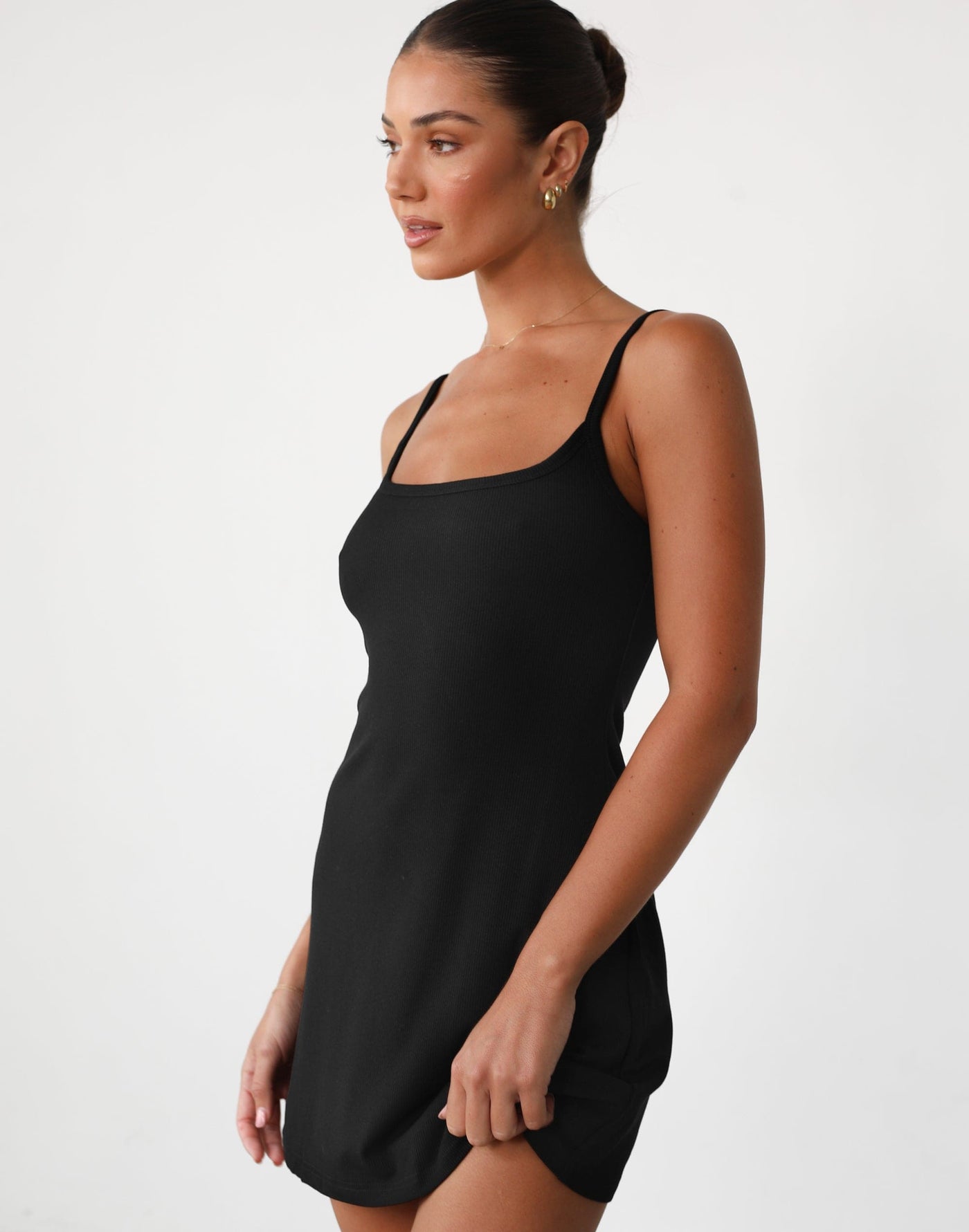 Helia Mini Dress (Black) | Black Mini Dress – CHARCOAL