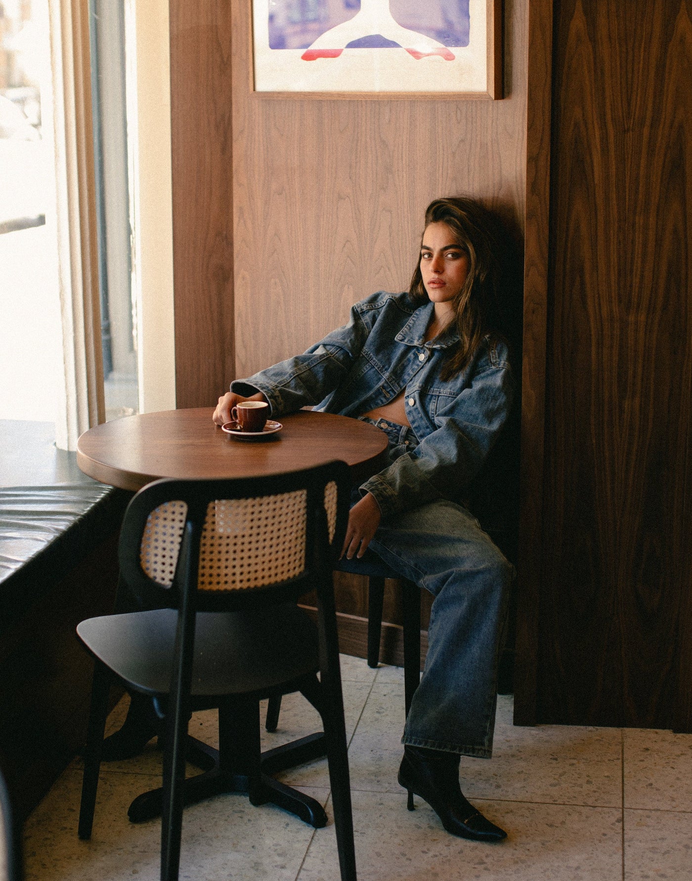 Cole Denim Jacket (Faded) | CHARCOAL Exclusive - Button Closure Collared Denim Jacket - Women's Outerwear - Charcoal Clothing