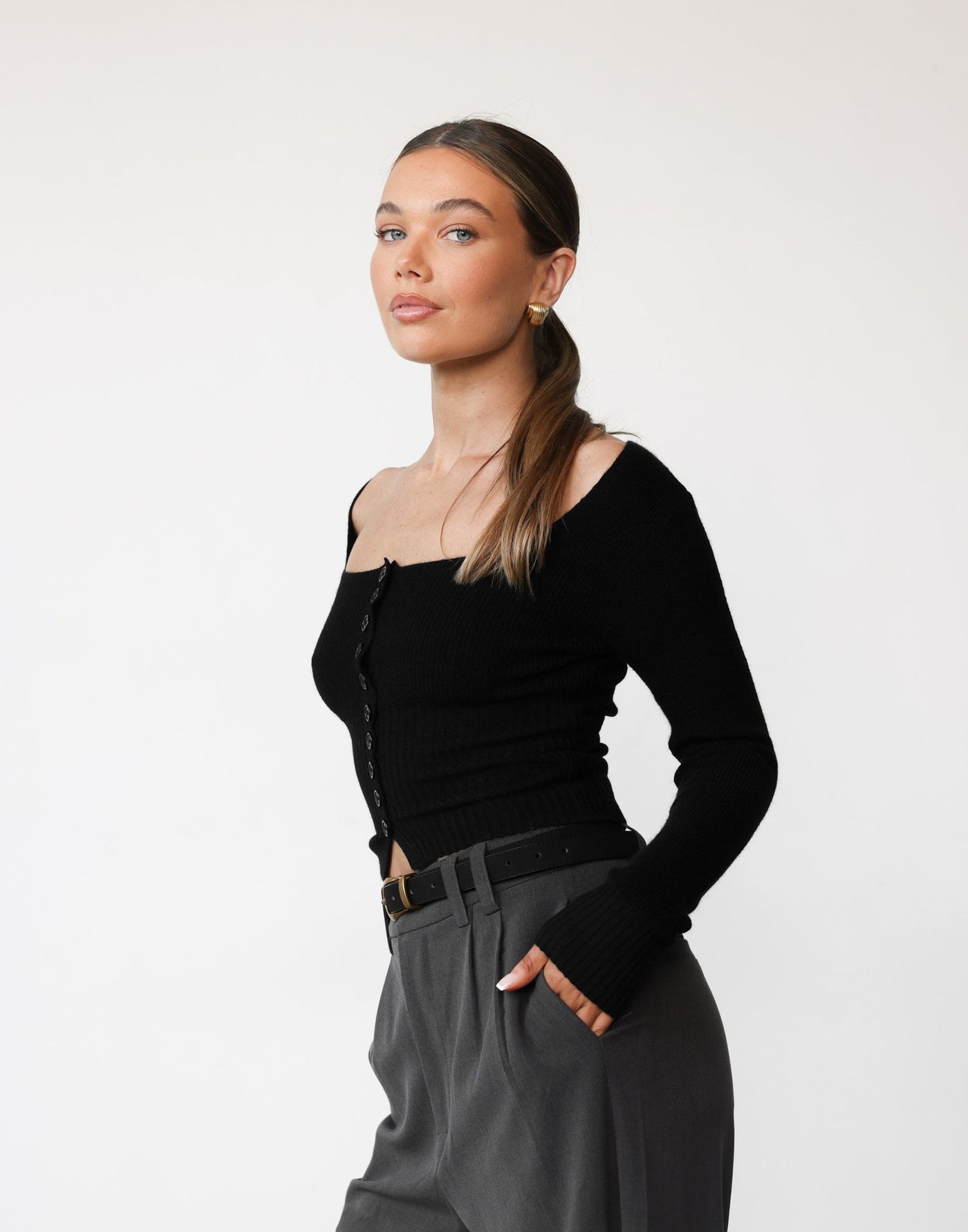 Tori Top (Black) - - Women's Top - Charcoal Clothing