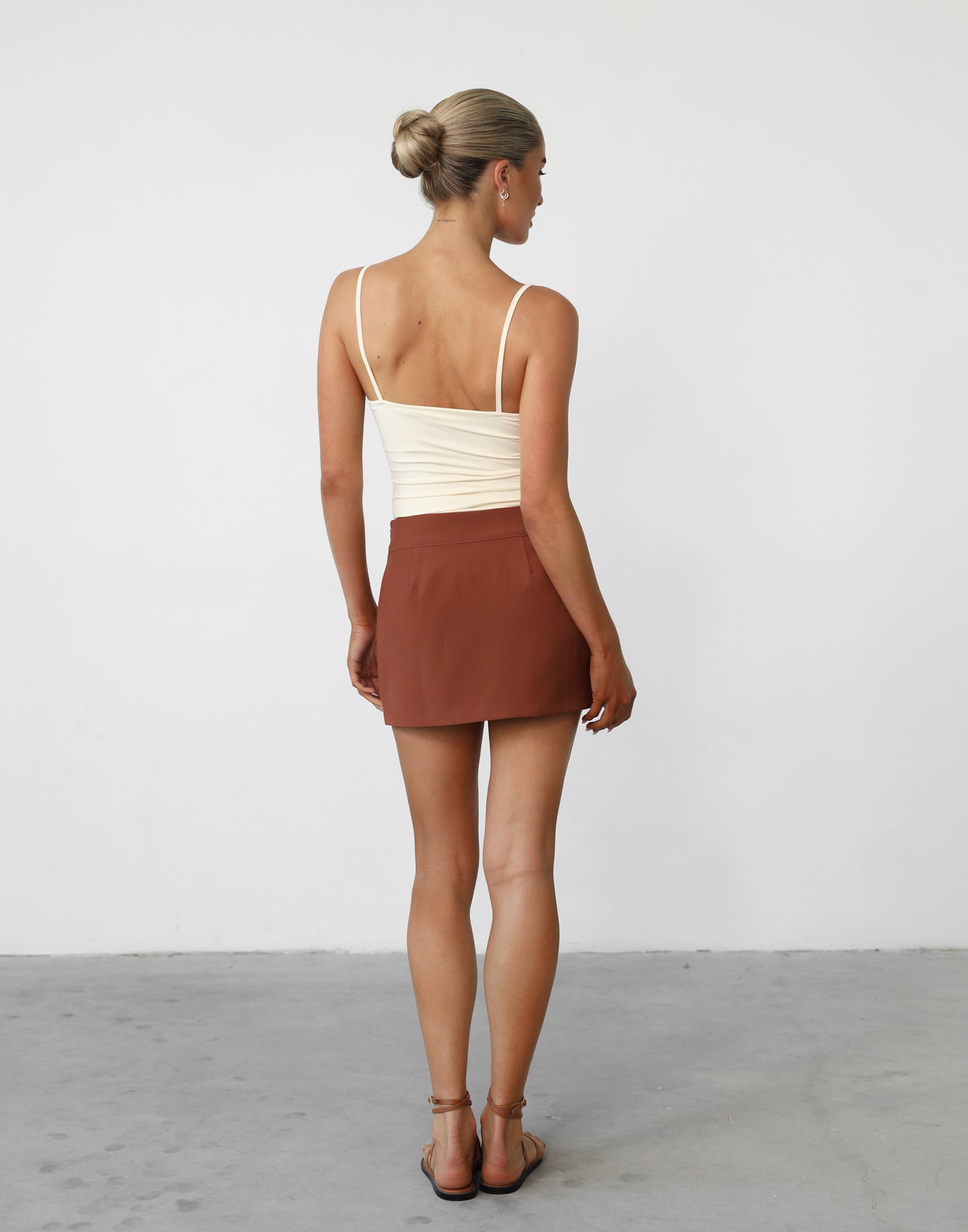 Ashwood Mini Skirt (Clay) - Mid Rise Mini Skirt - Women's Skirt - Charcoal Clothing