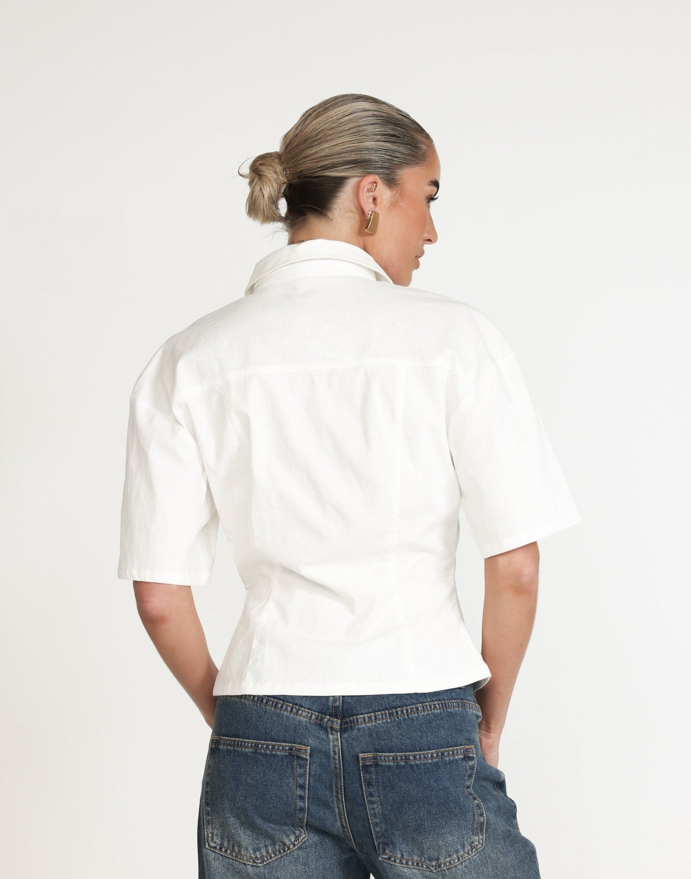 Etta Linen Top (White) | CHARCOAL Exclusive - - Women's Top - Charcoal Clothing