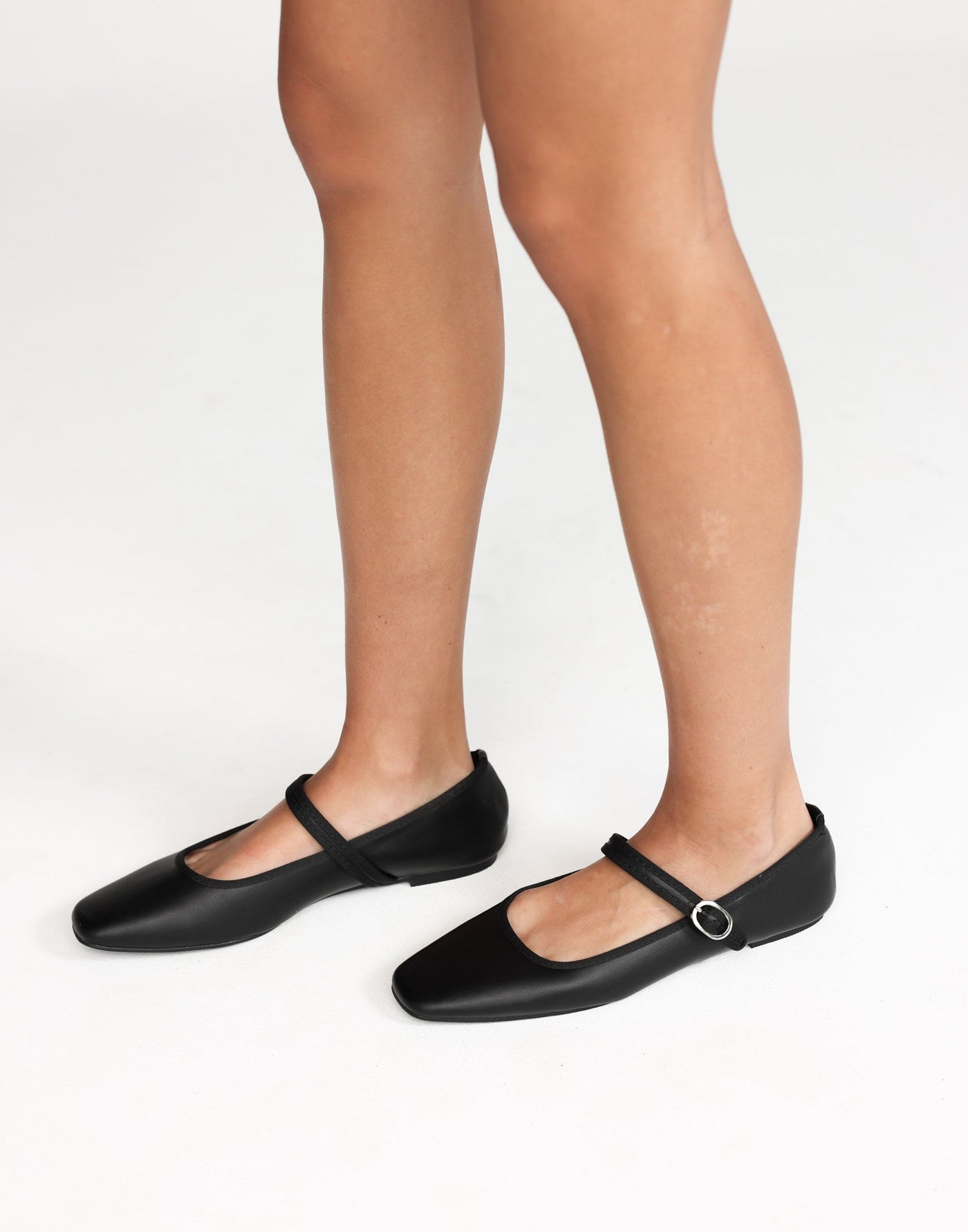 Flossy Ballet Flats (Black) - By Billini - Upper Strap Ballet Flat - Women's Shoes - Charcoal Clothing