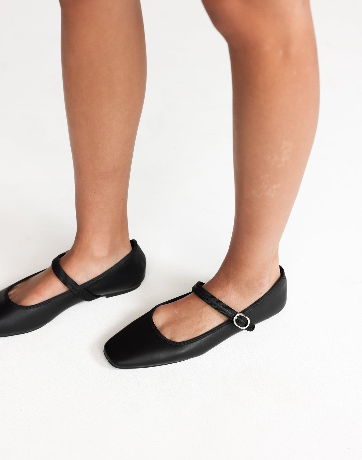 Flossy Ballet Flats (Black) - By Billini - Upper Strap Ballet Flat - Women's Shoes - Charcoal Clothing