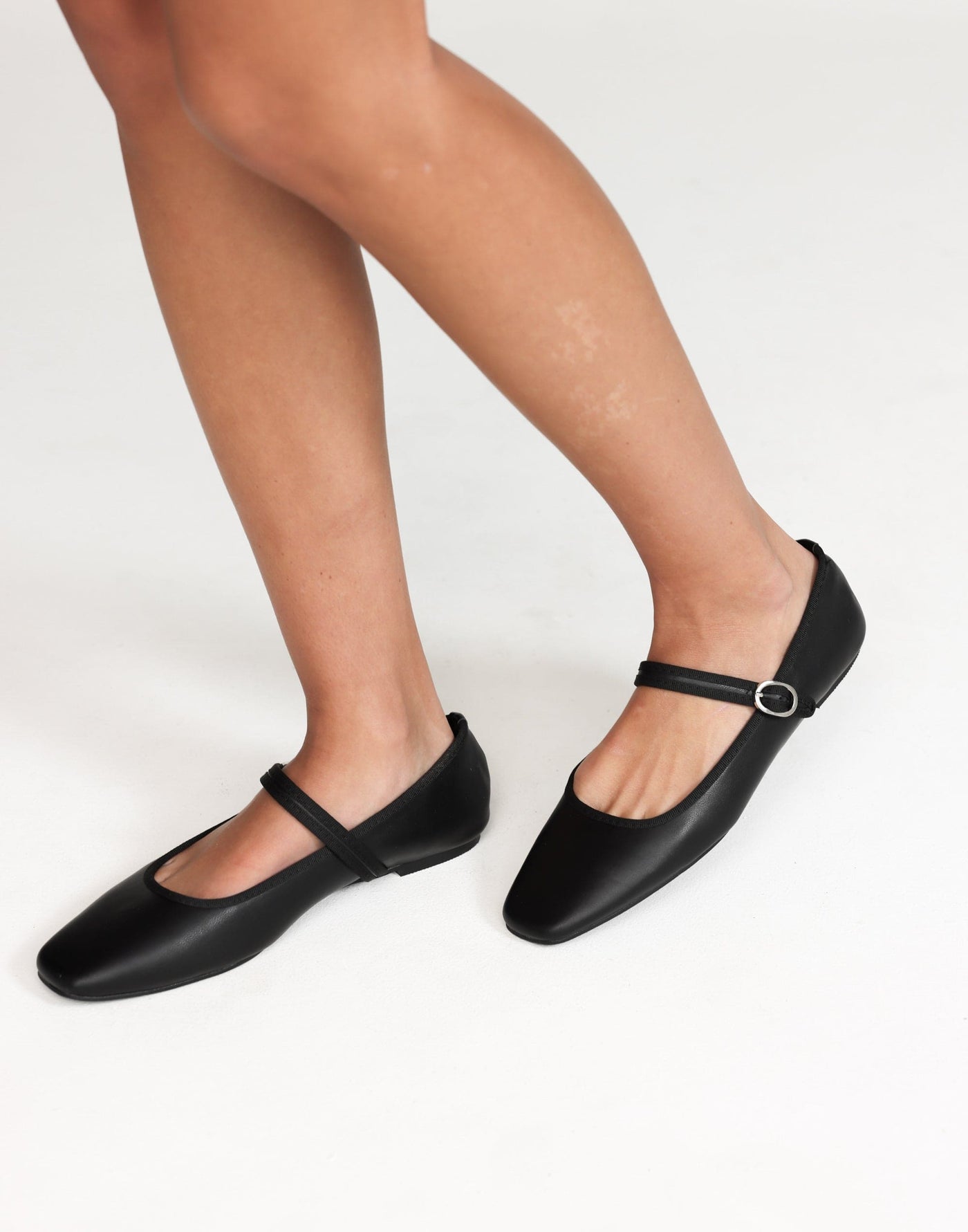 Flossy Ballet Flats (Black) - By Billini - Upper Strap Ballet Flat - Women's Shoes - Charcoal Clothing