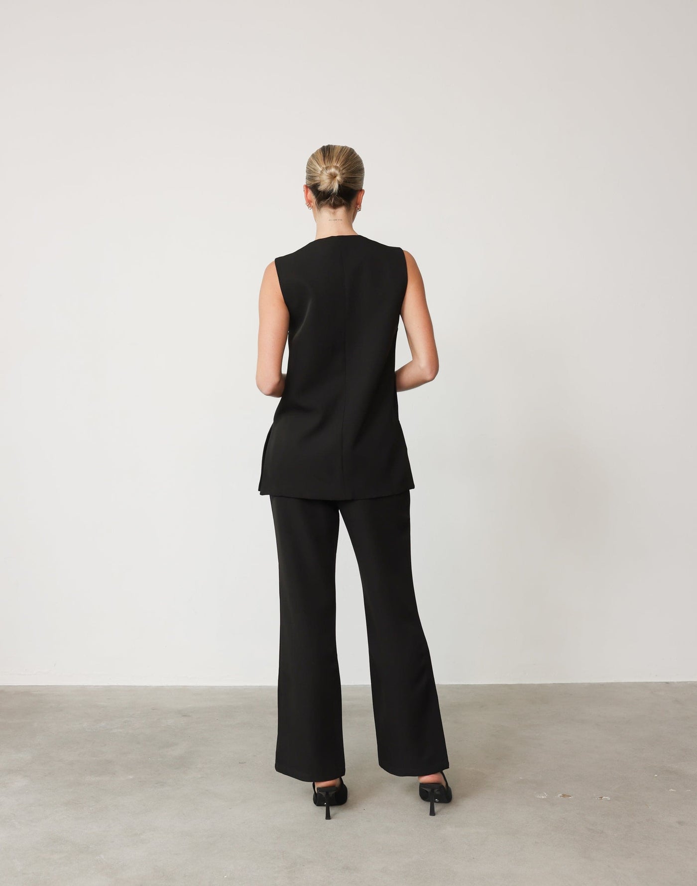 Montemayor Pants (Black) - High Waisted Slightly Flared Dress Pants - Women's Bottoms - Charcoal Clothing