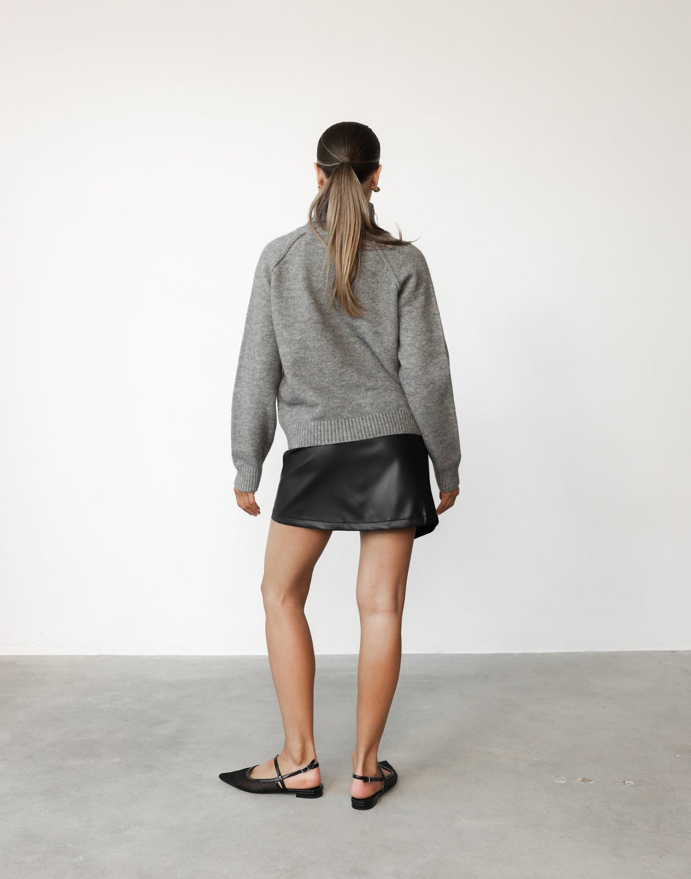 Kamala Mini Skirt (Black PU) - - Women's Skirt - Charcoal Clothing