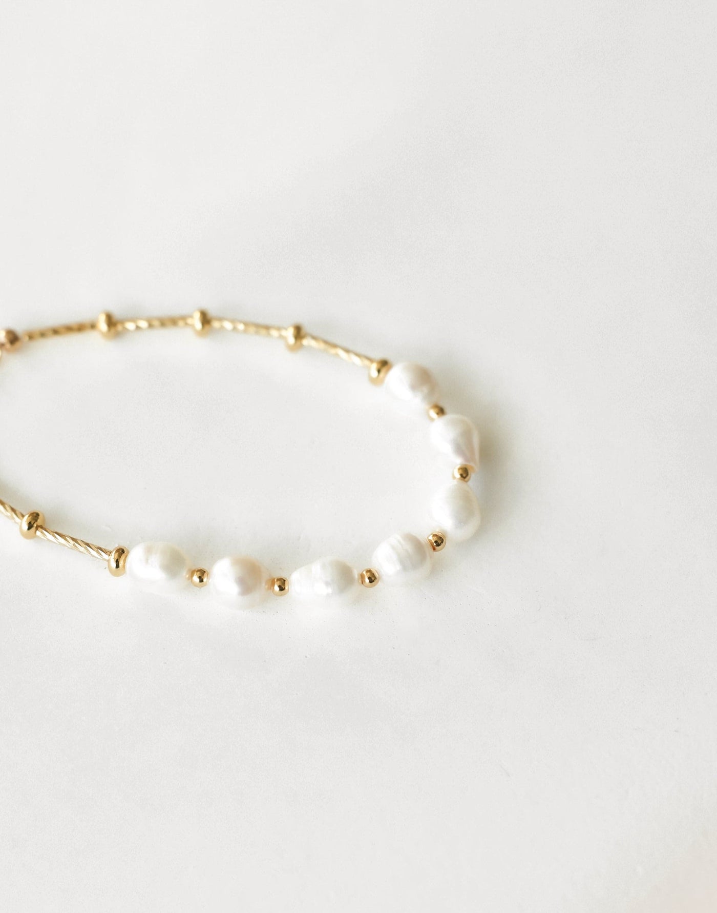 Emma Bracelet (Gold) - Lobster Clasp Pearl Earring - Women's Accessories - Charcoal Clothing