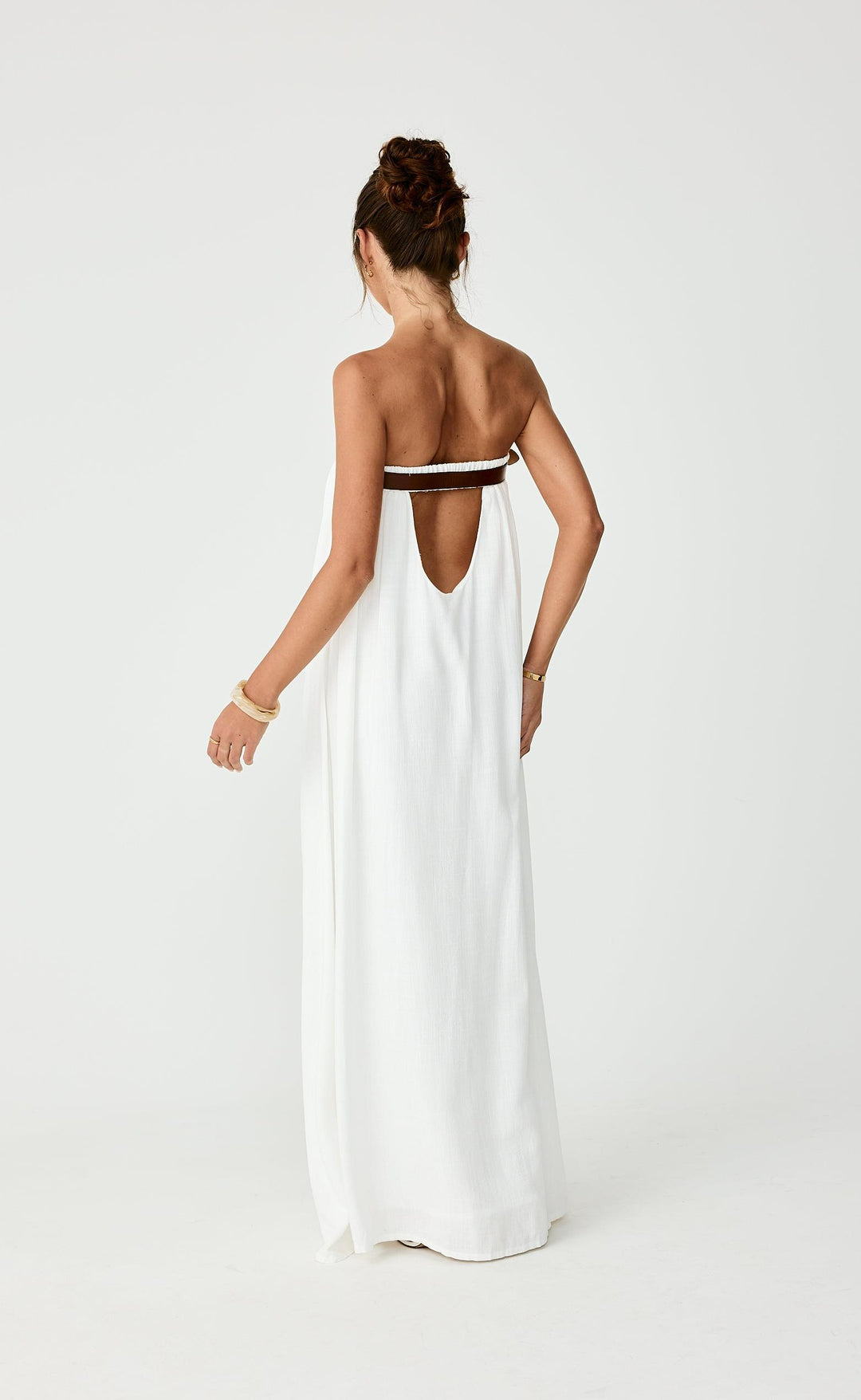 strapless open back dress DaisySilk Floral Silk Maxi Dress Long Sleeve Garden Wedding Guest Dress –  DAISYSILK UK