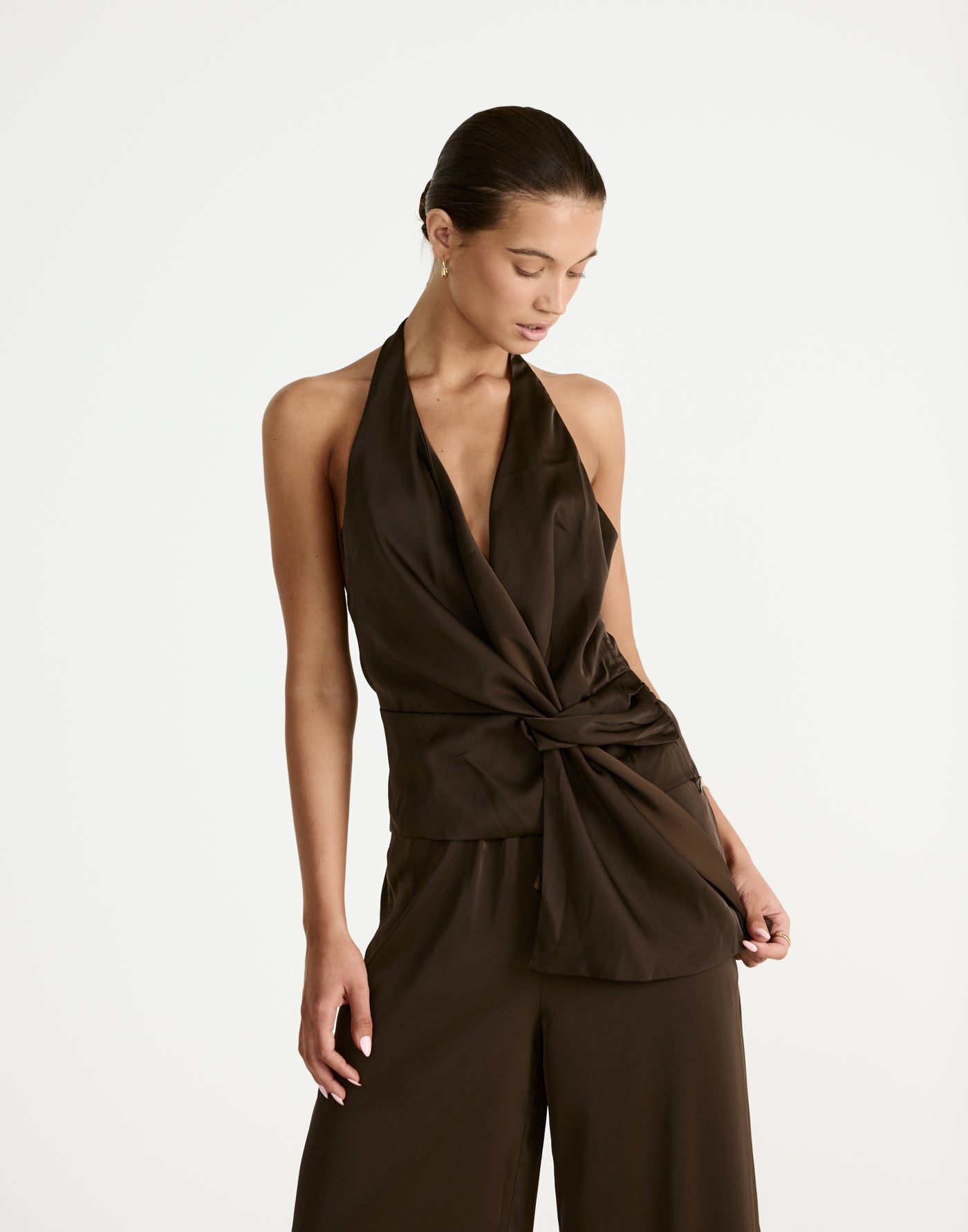 Belinda Top (Chocolate) | By CHARCOAL - - Women's Top - Charcoal Clothing