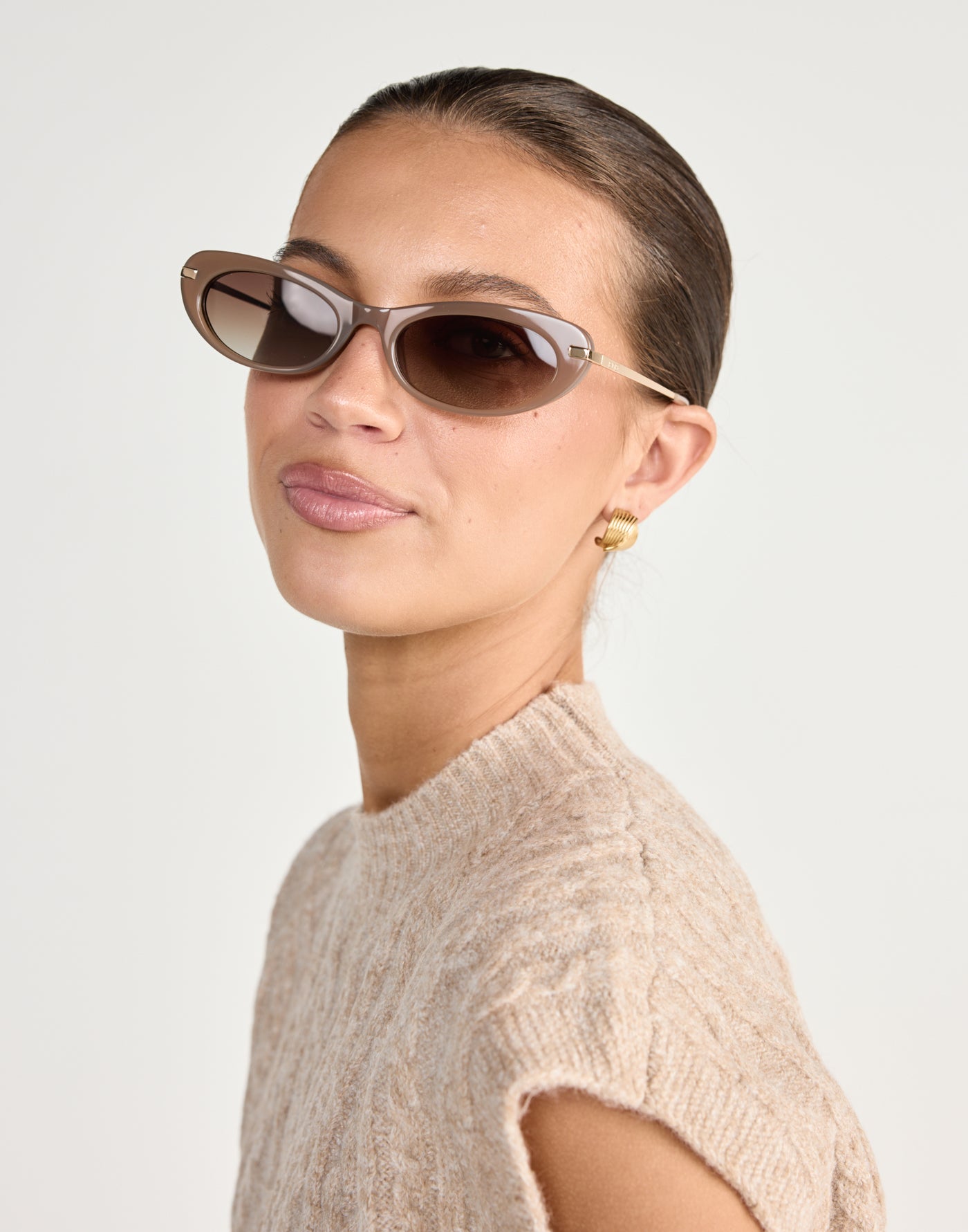 The Rae Sunglasses (Taupe-Brown) - By Banb Black frame and tinted sunglasses with round frame - Women's Accessories - Charcoal Clothing