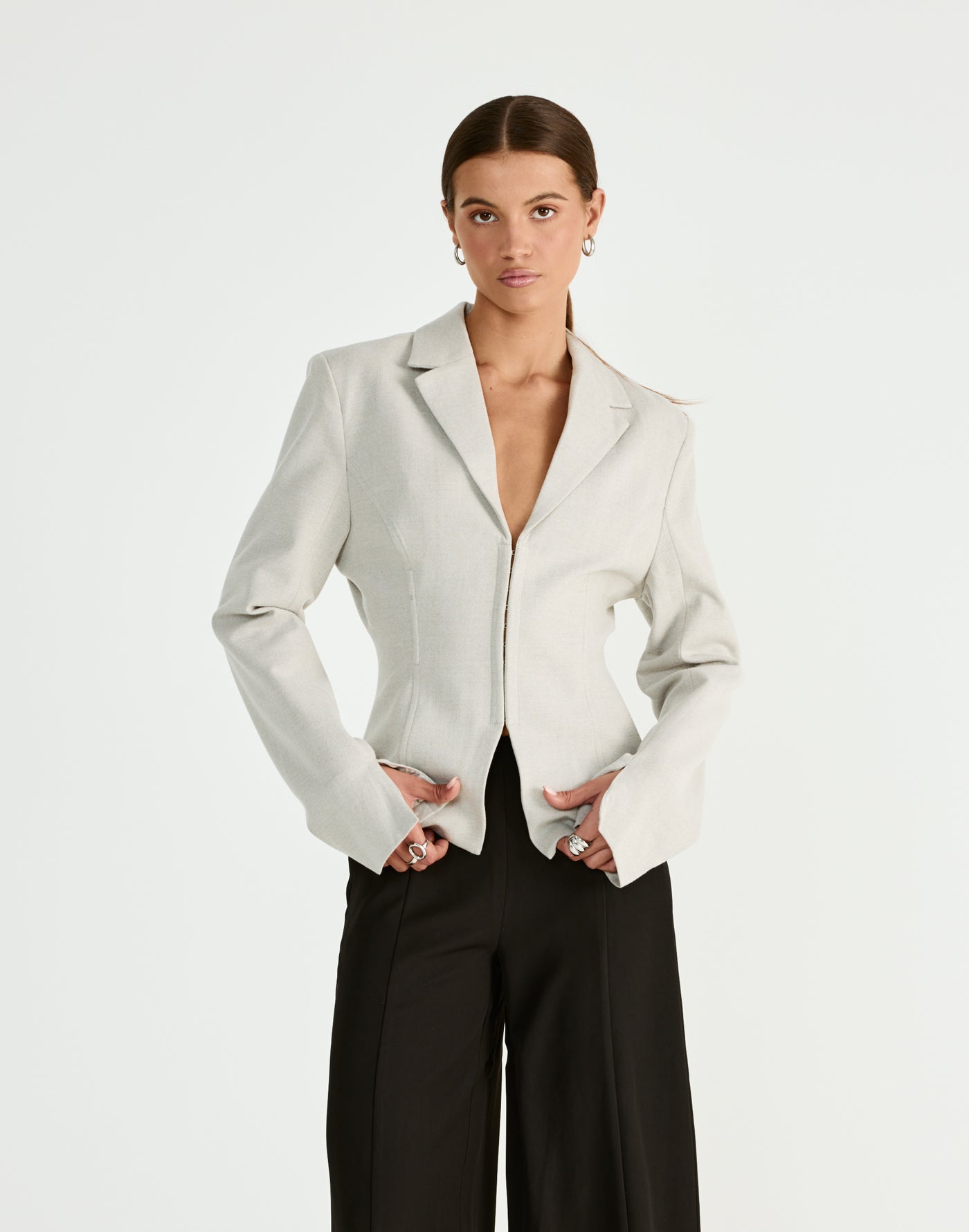 Illlusion Blazer (Oat) | CHARCOAL Exclusive - - Women's Outerwear - Charcoal Clothing