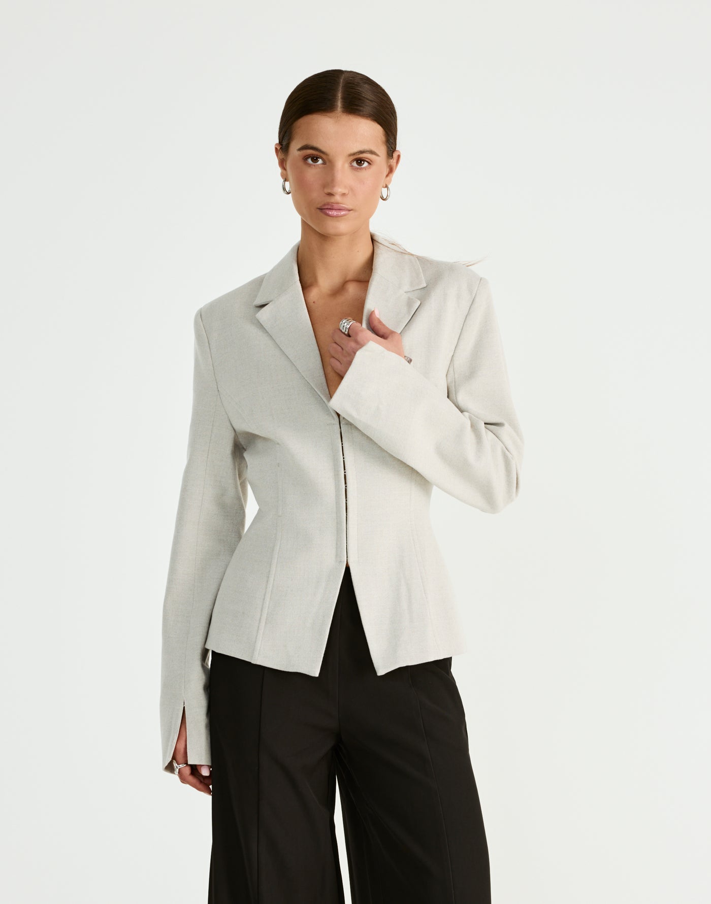 Illlusion Blazer (Oat) | CHARCOAL Exclusive - - Women's Outerwear - Charcoal Clothing