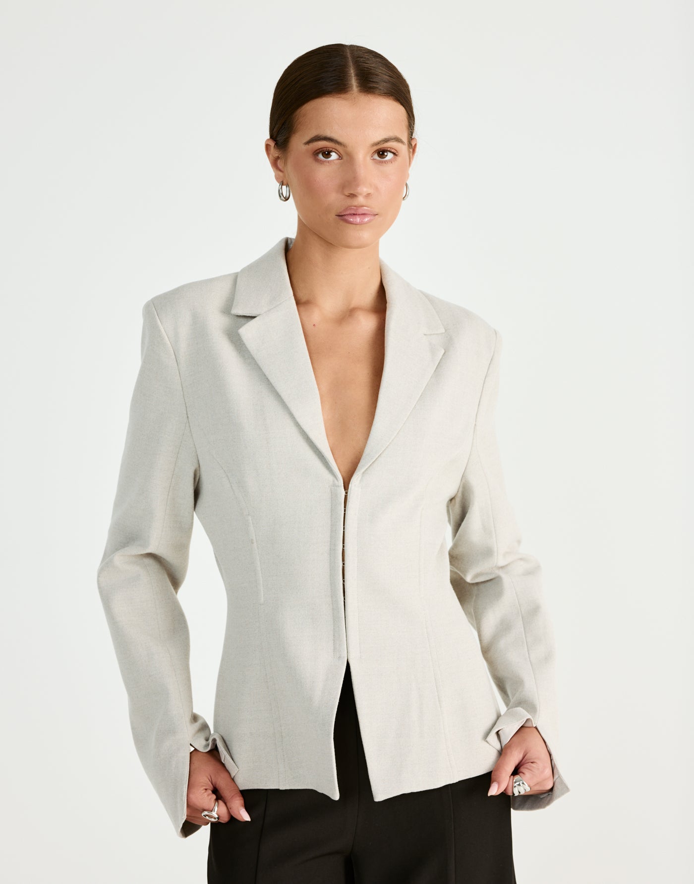 Illlusion Blazer (Oat) | CHARCOAL Exclusive - - Women's Outerwear - Charcoal Clothing