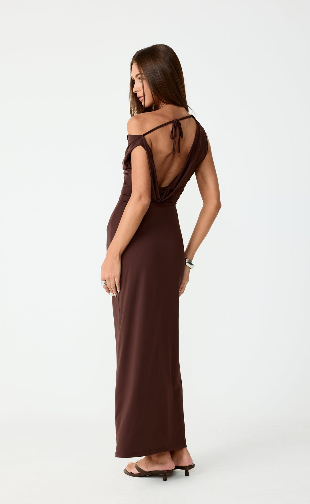 chinese dress ladies Granger Maxi Dress (Chocolate) – CHARCOAL main image 0